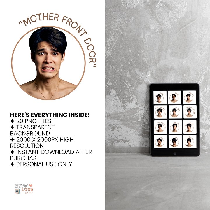BL Actor Digital Sticker Pack | Funny Boys Love PNG Stickers | GoodNotes iPad Stickers | Thai BL Fan Gift | Instant Download product image (2)