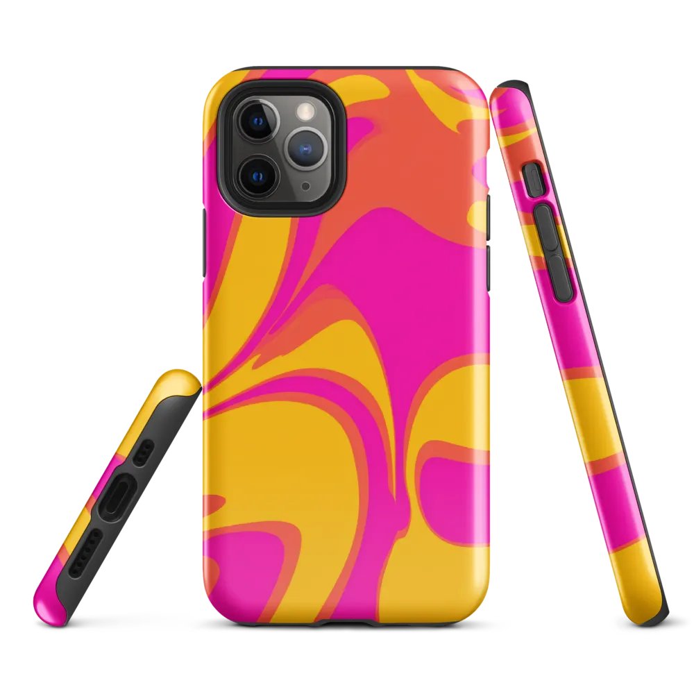 Pink and Yellow Psychedelic Swirls iPhone® Tough Case product image (2)