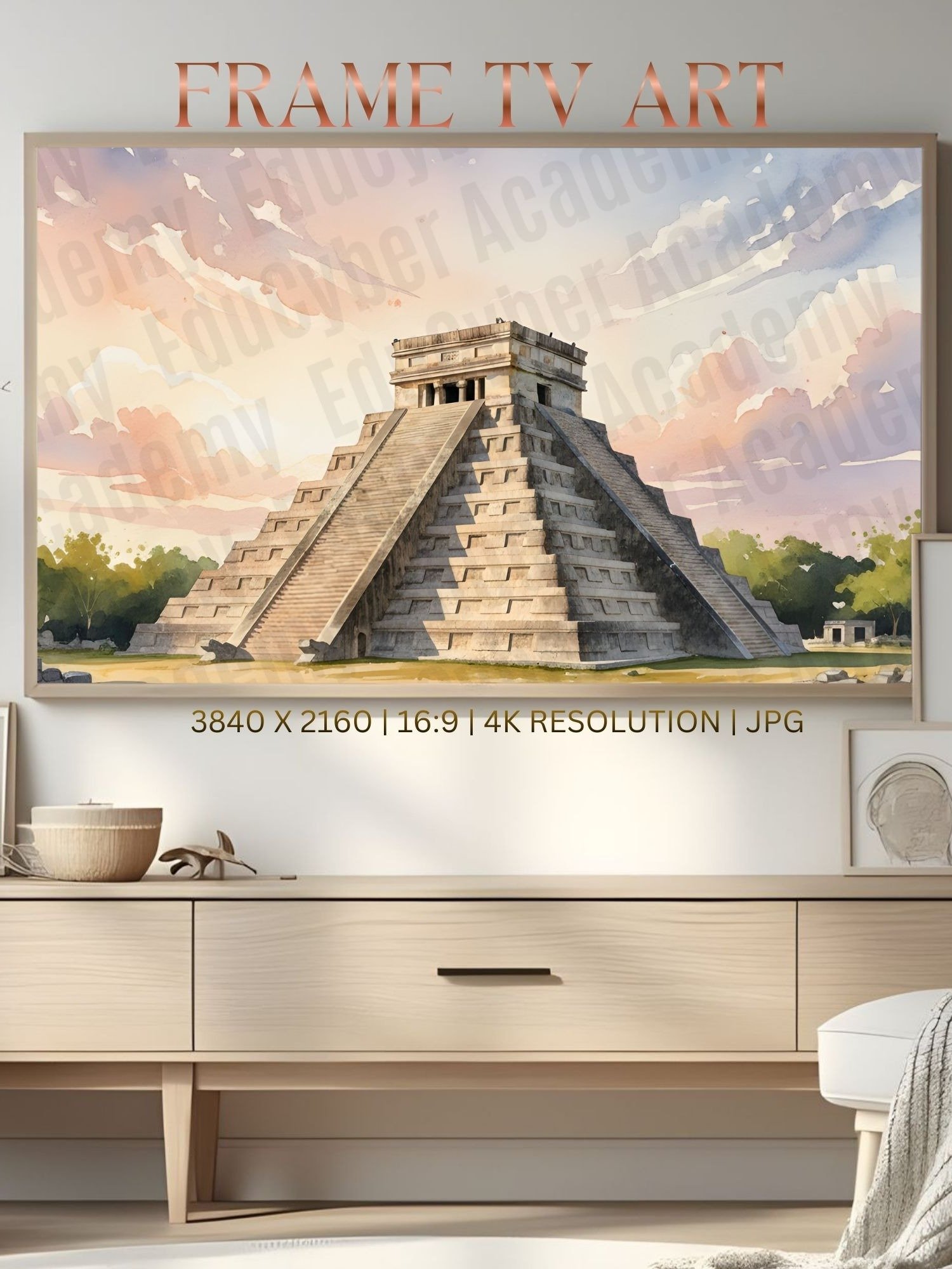 The Chichén Itzá in Yucatán, Mexico Frame TV Art, Desktop, and Laptop Wallpaper The New 7 Wonders of the World Chinenitza 4k Image product image (1)