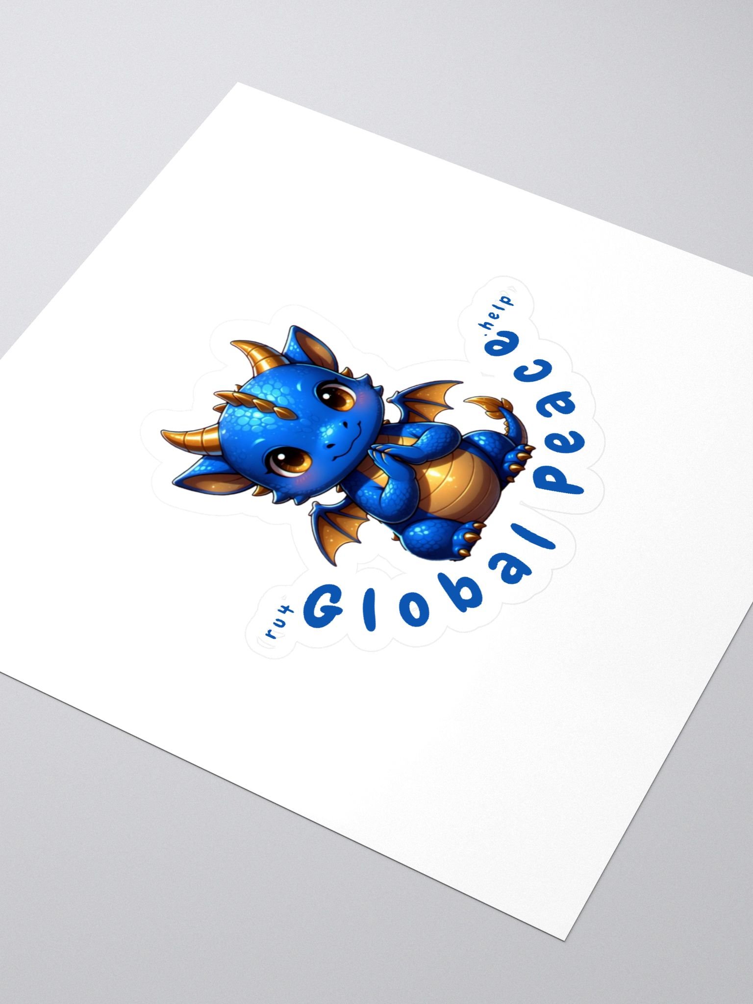 Global Peace Blue Dragon Kiss Cut Stickers product image (3)
