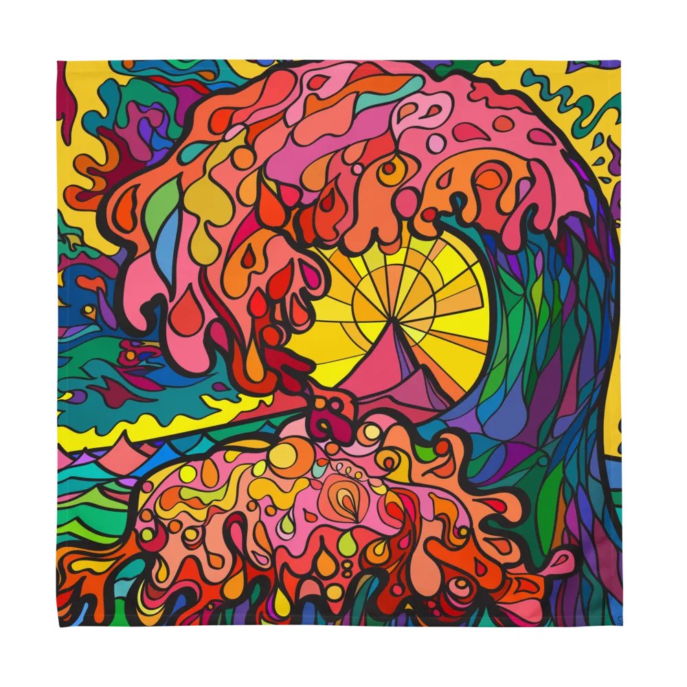 Swirling Spectrum Cloth Napkin Set (4) – Colorful Marine Life product image (5)