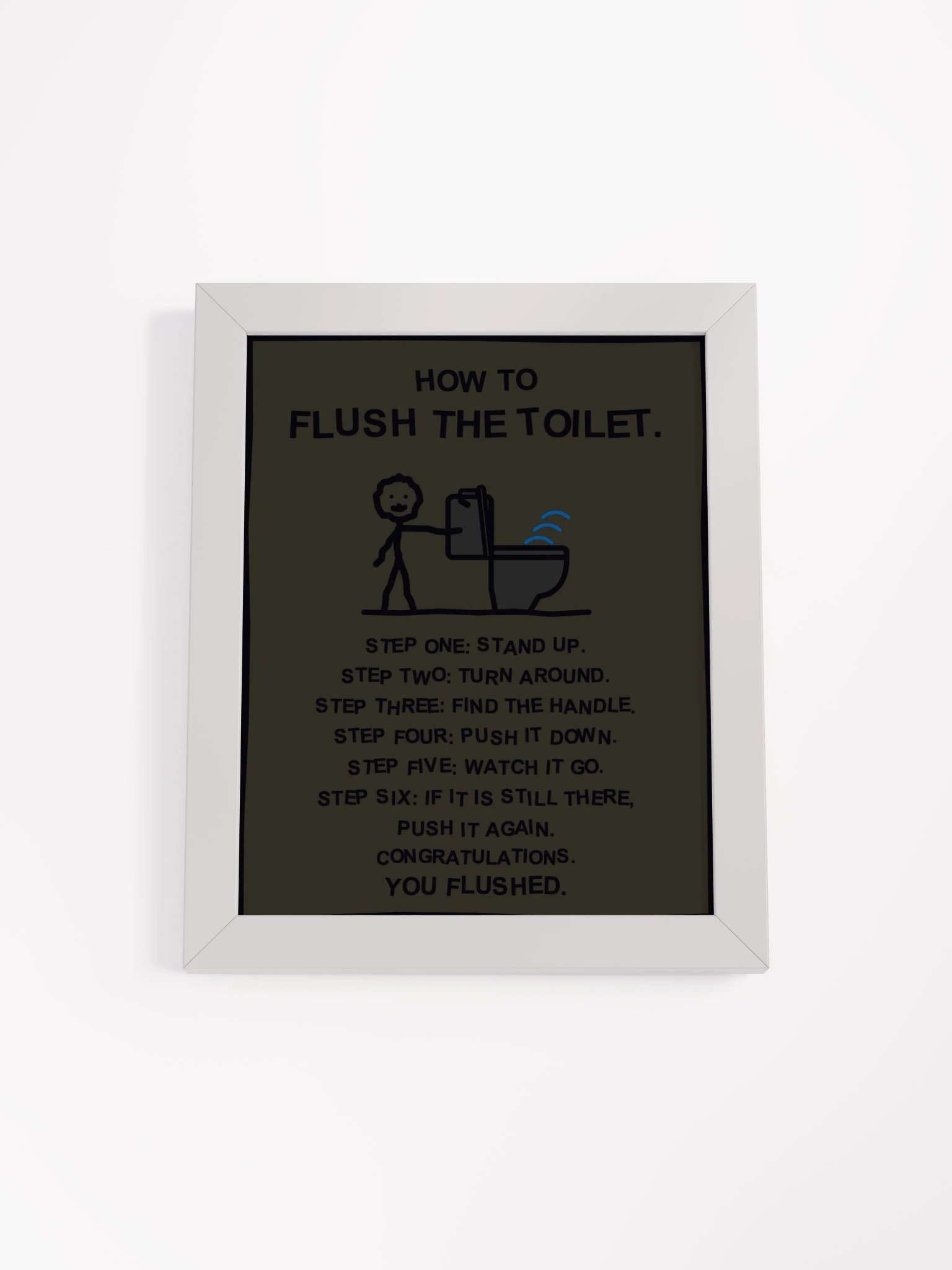 How to Flush the Toilet (Framed Bathroom Sign) product image (21)