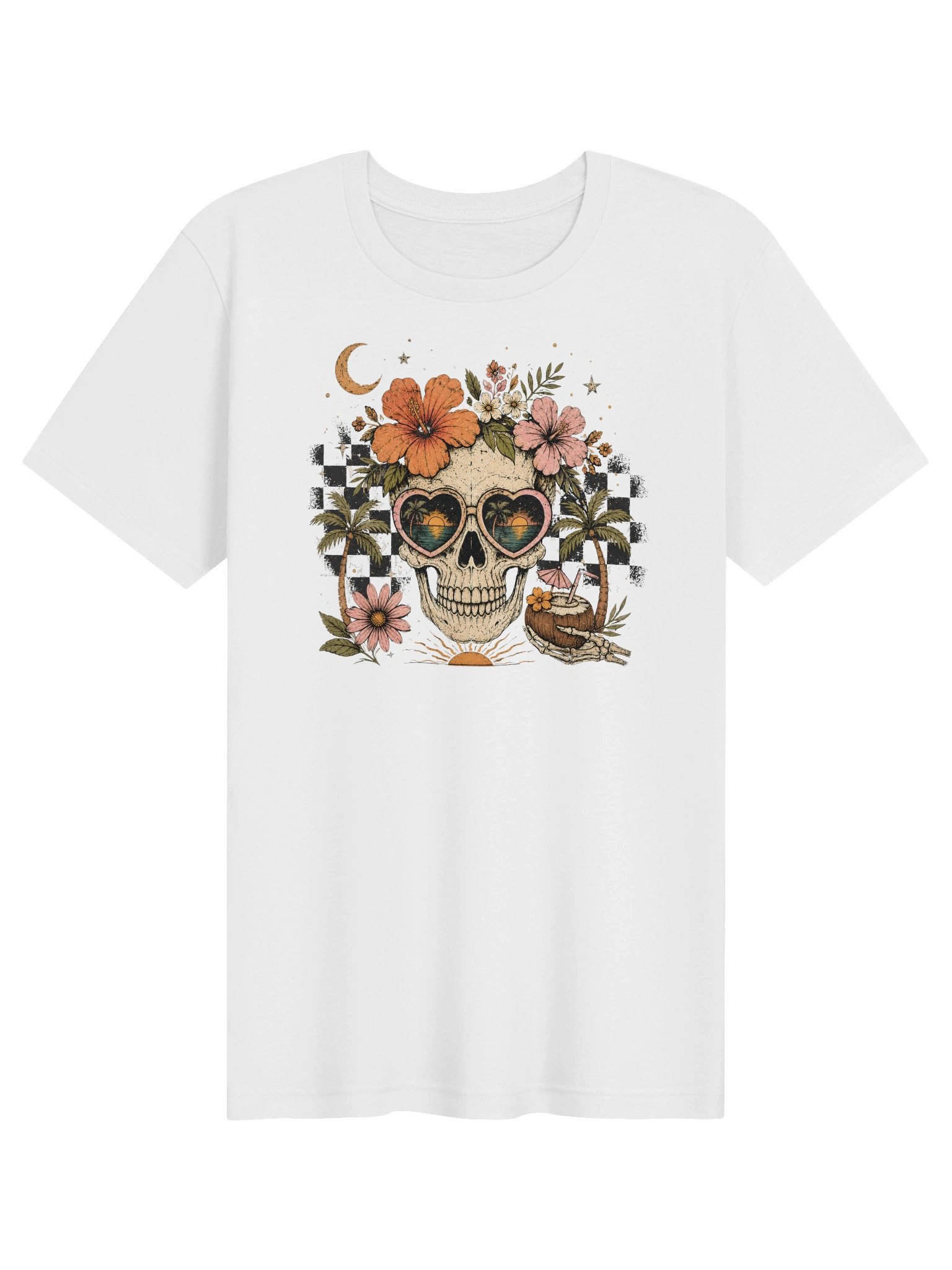 Tropical Skull Sunset Boho Tee product image (3)