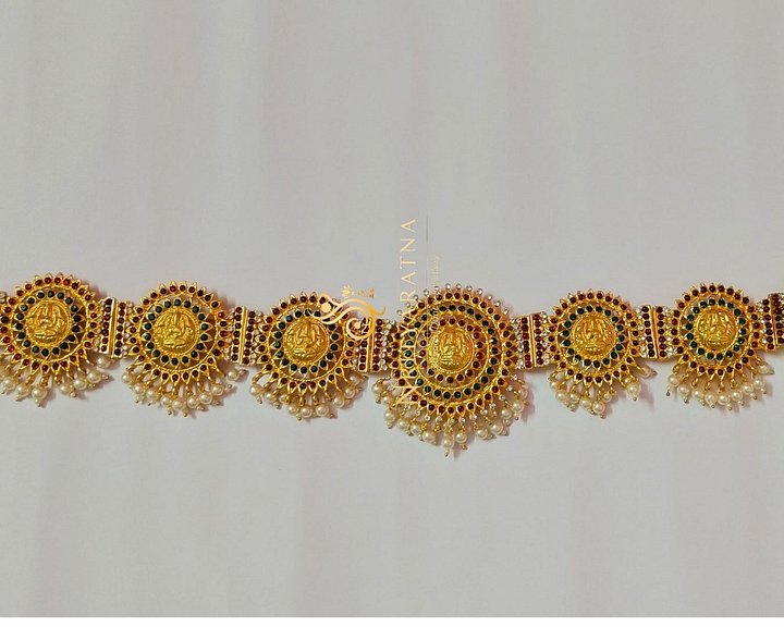 Round Kemp stone and green Stones - Waist Belt product image (1)