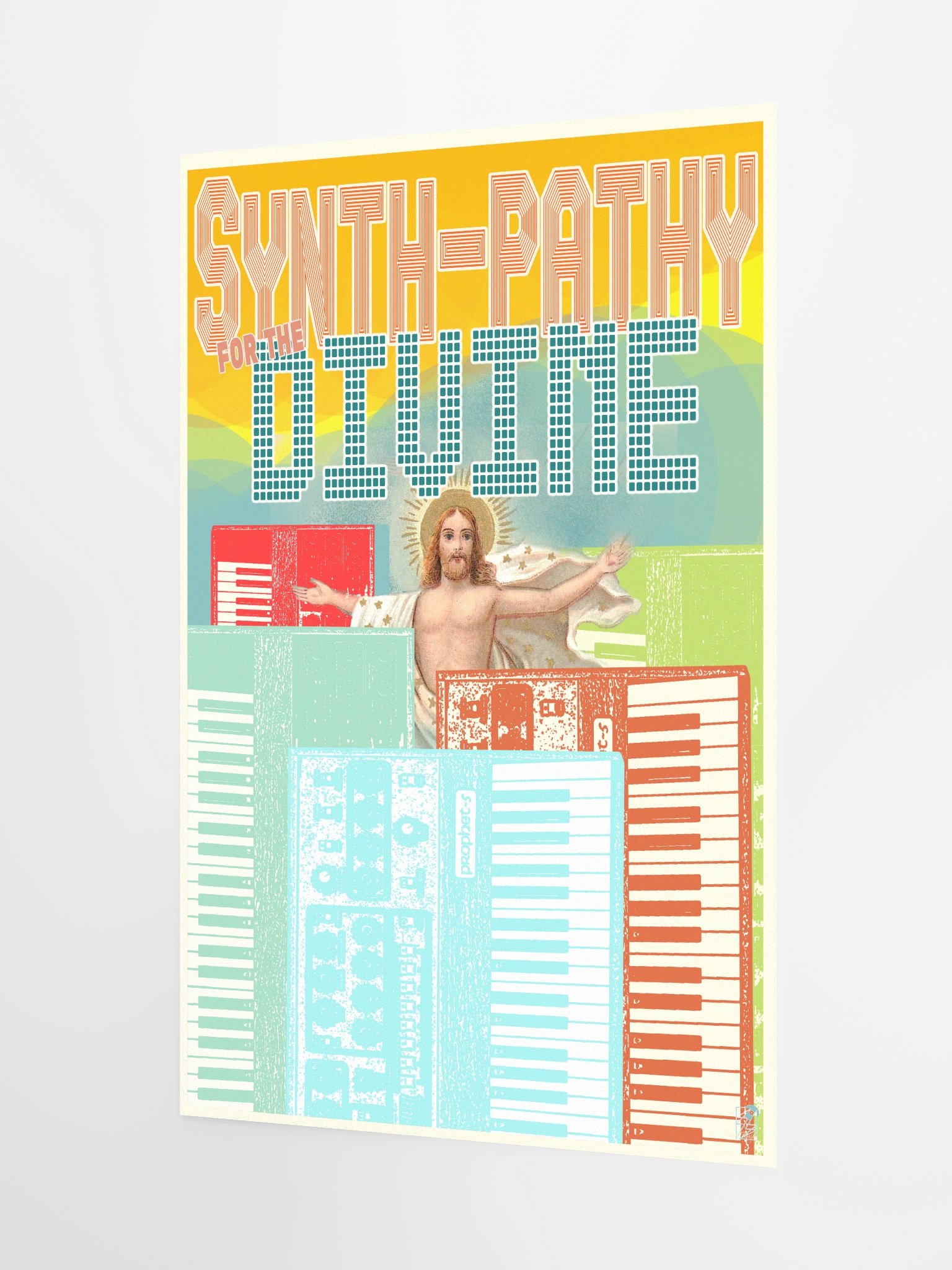 Synth-pathy for the divine, (ProPhet-5 tribute), by Frank Fonik, Techno EDM Matte Paper Poster product image (3)