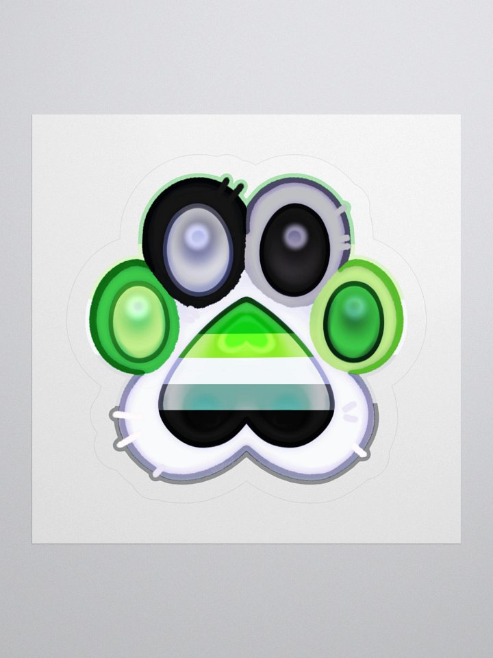 Aromantic Pride Paw Print Kiss Cut Stickers product image (4)