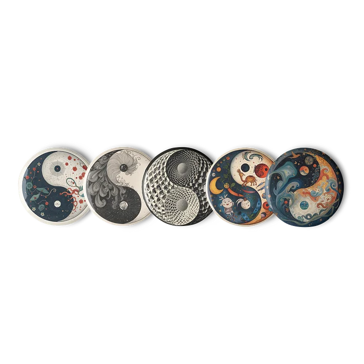 Cosmic Balance Art Pins (set 6) – Abstract Yin & Yang Collection product image (1)