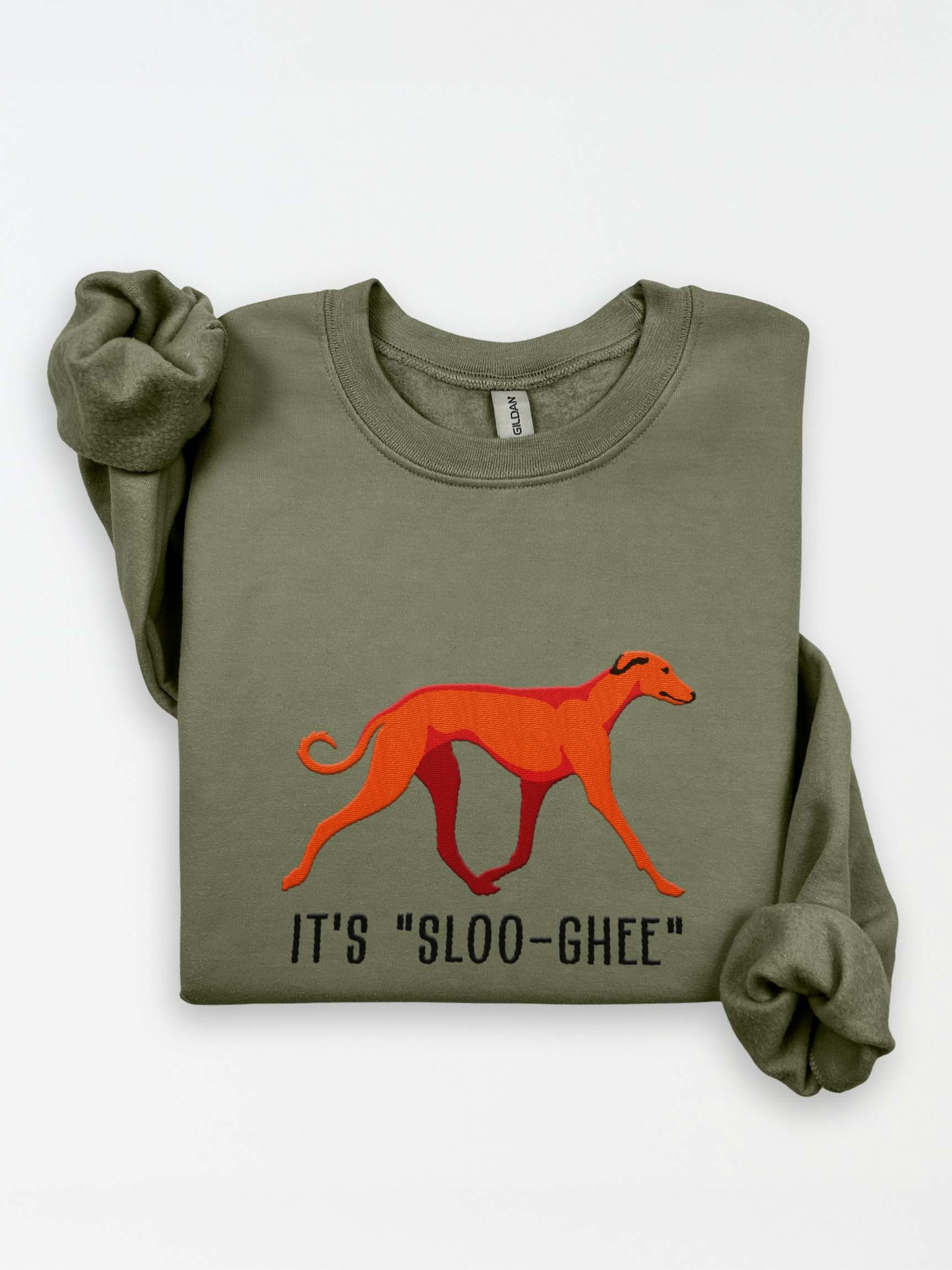It's Sloo-Gee Sweatshirt(Embroidered) of a Sloughi(Red) product image (1)