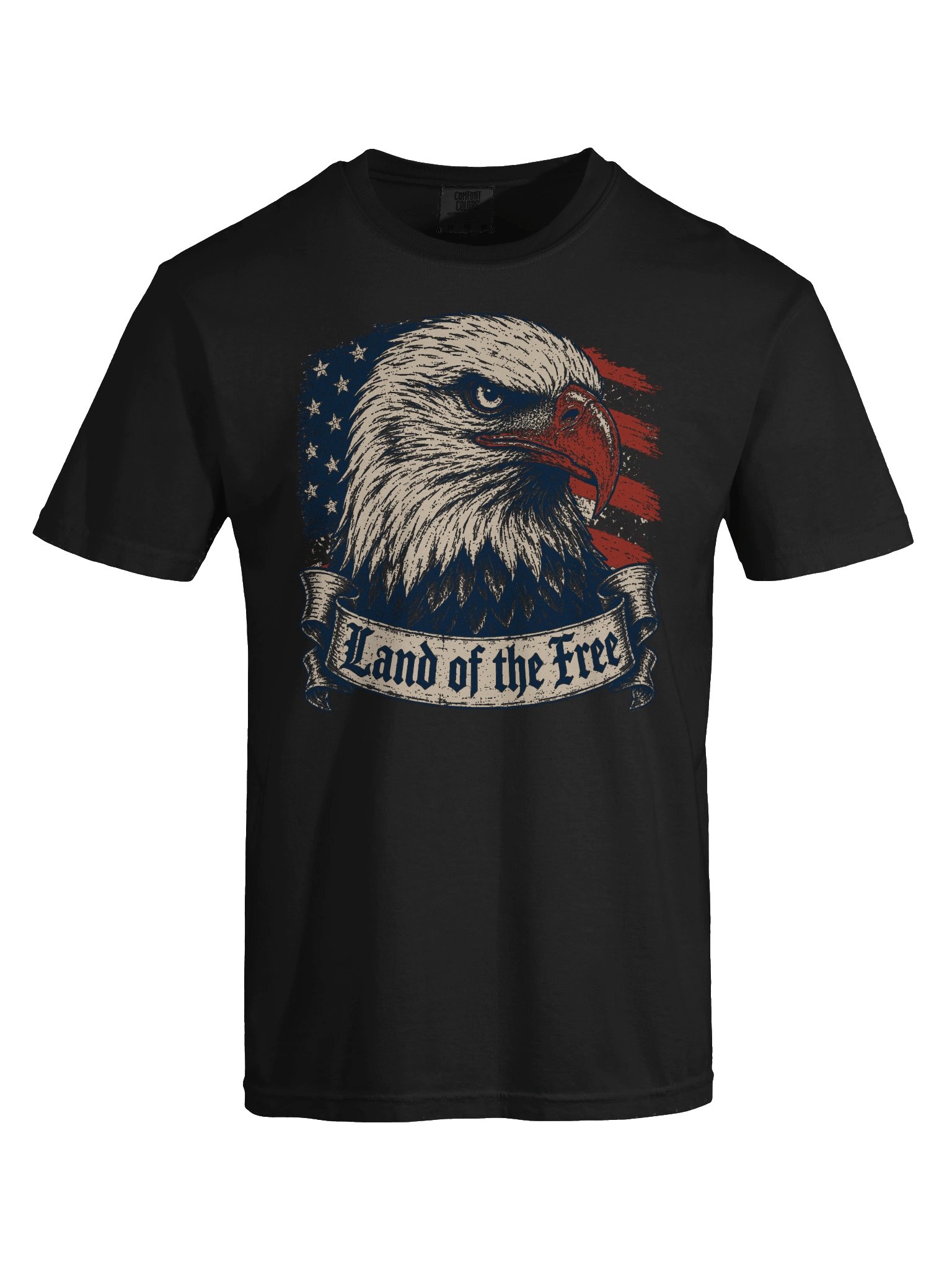 Land of the Free T-Shirt | Patriotic American Eagle Vintage Graphic Tee product image (5)