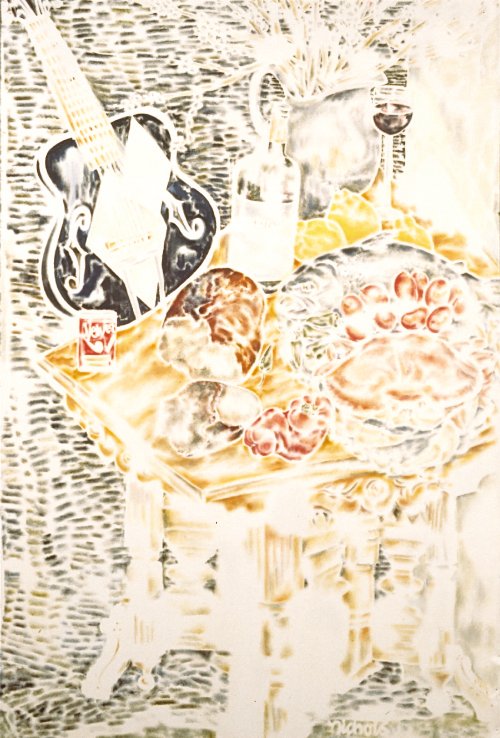 Still Life with Salmon and Crab (1989) on canvas (40" x 60") product image (1)
