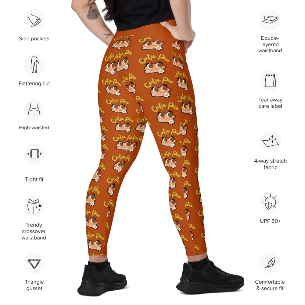 Cutie Pie Orange Print Leggings with Pockets product image (12)