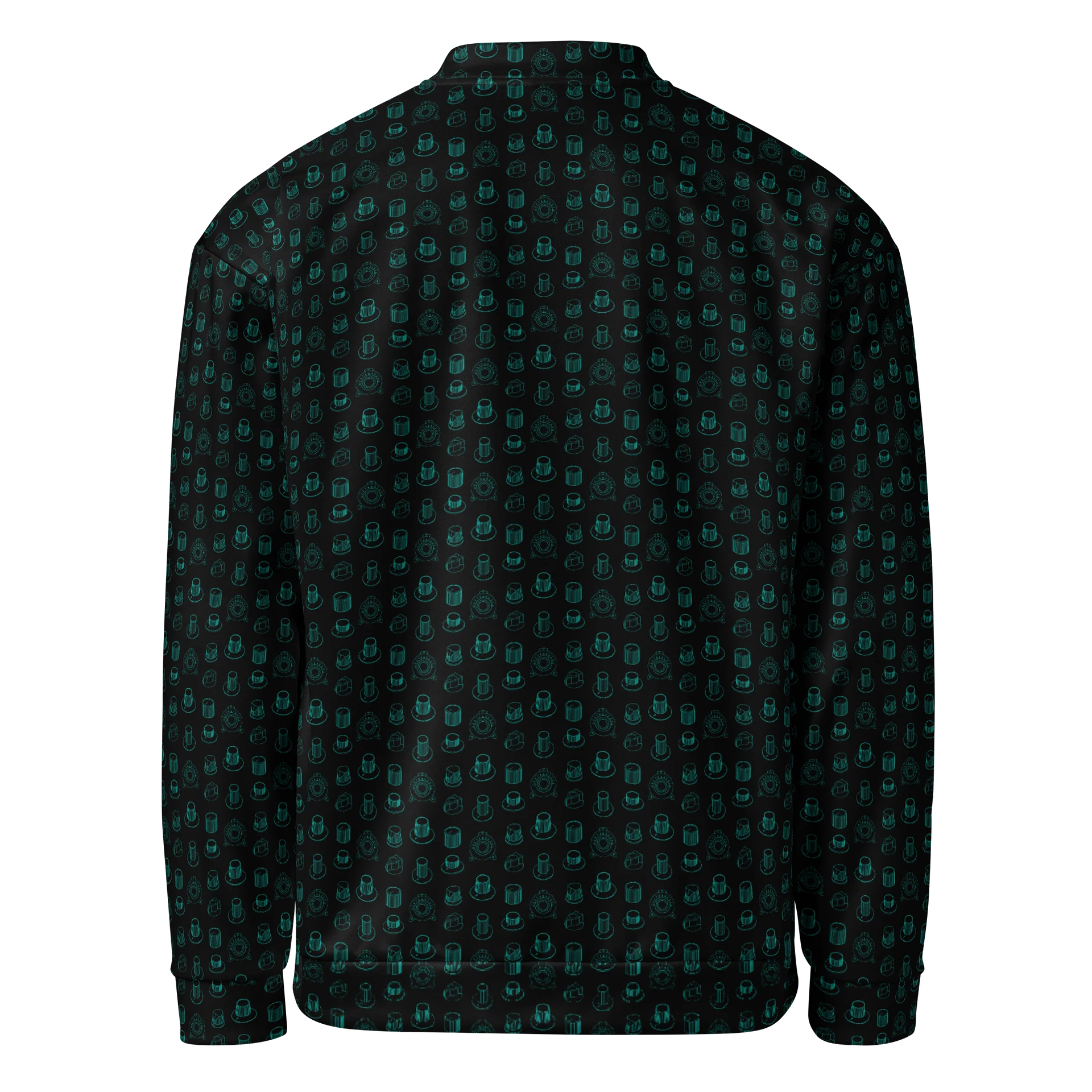 Seven Icons of Synthesis Bomber Jacket - (7 Synth Legends) TURQUOISE product image (2)