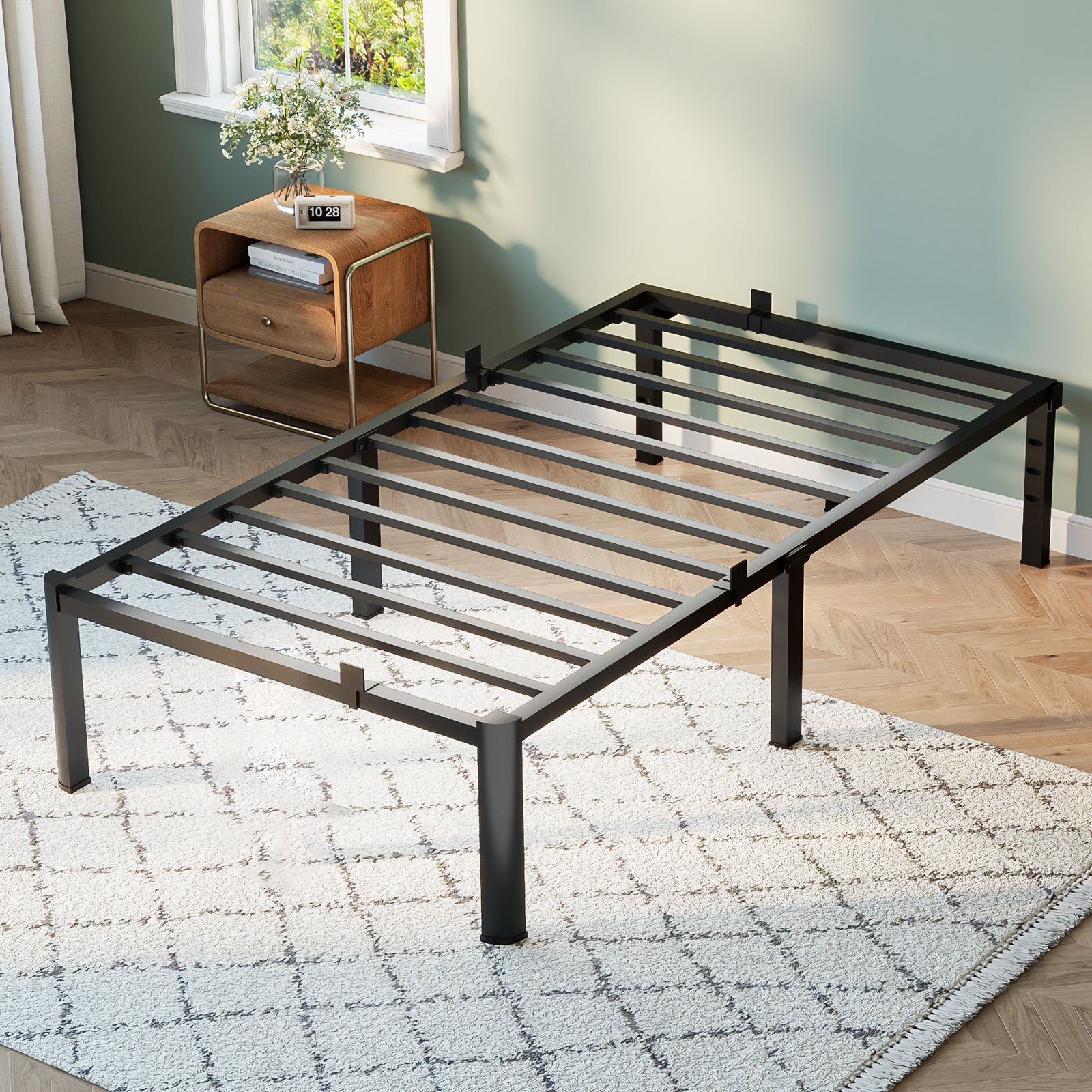 Twin Bed Frame, 14 Inch Metal Platform Bed Frame Queen Size with Storage Space Under Bed, Heavy Duty Steel Slat Support, Easy Assembly, No Box Spring Needed product image (1)