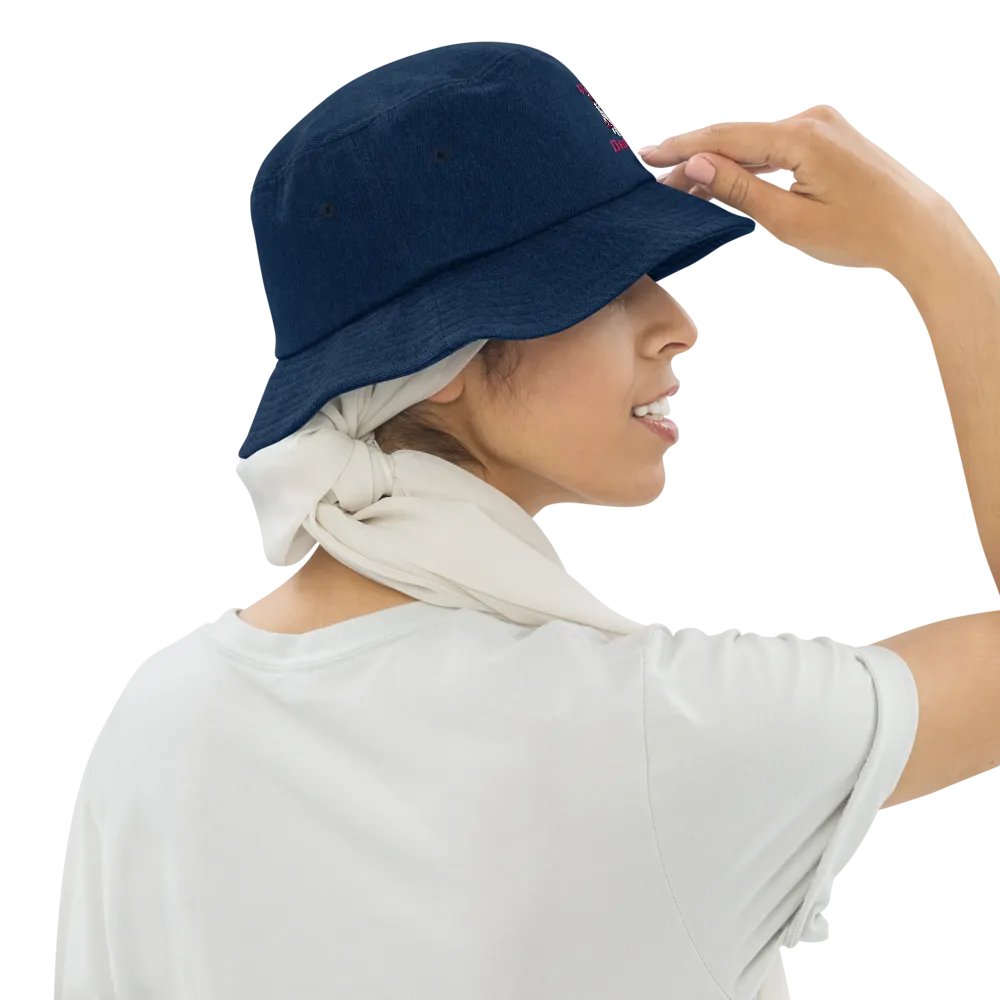 Very Demure Cute Ghost Embroidered Denim Bucket Hat product image (9)