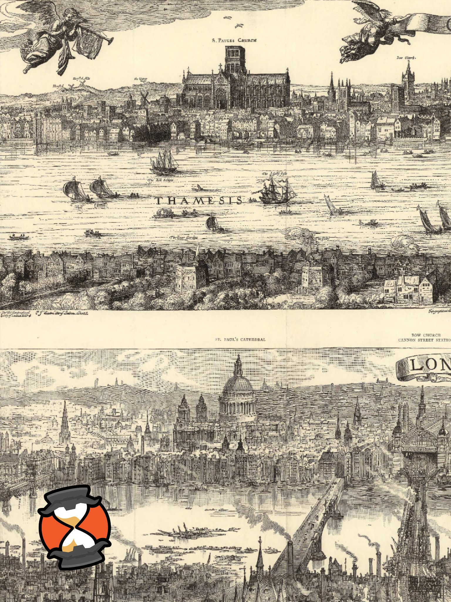 London 1616 vs. 1890 (Framed Poster Print) product image (2)