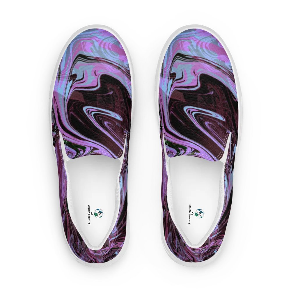 Marbled Dreams Swirl Pattern Womens Slip-On Canvas Shoes product image (2)