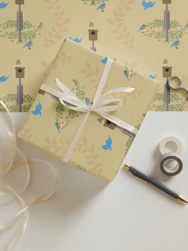 Bluebird Wrapping Paper Set 1 in Tan product image (2)