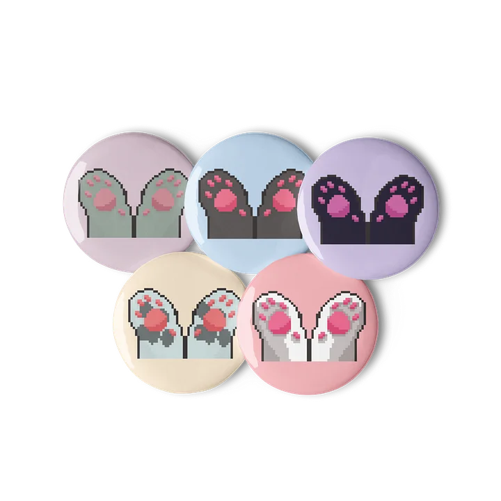 Pixel Cat Paw Pin Buttons Set product image (2)