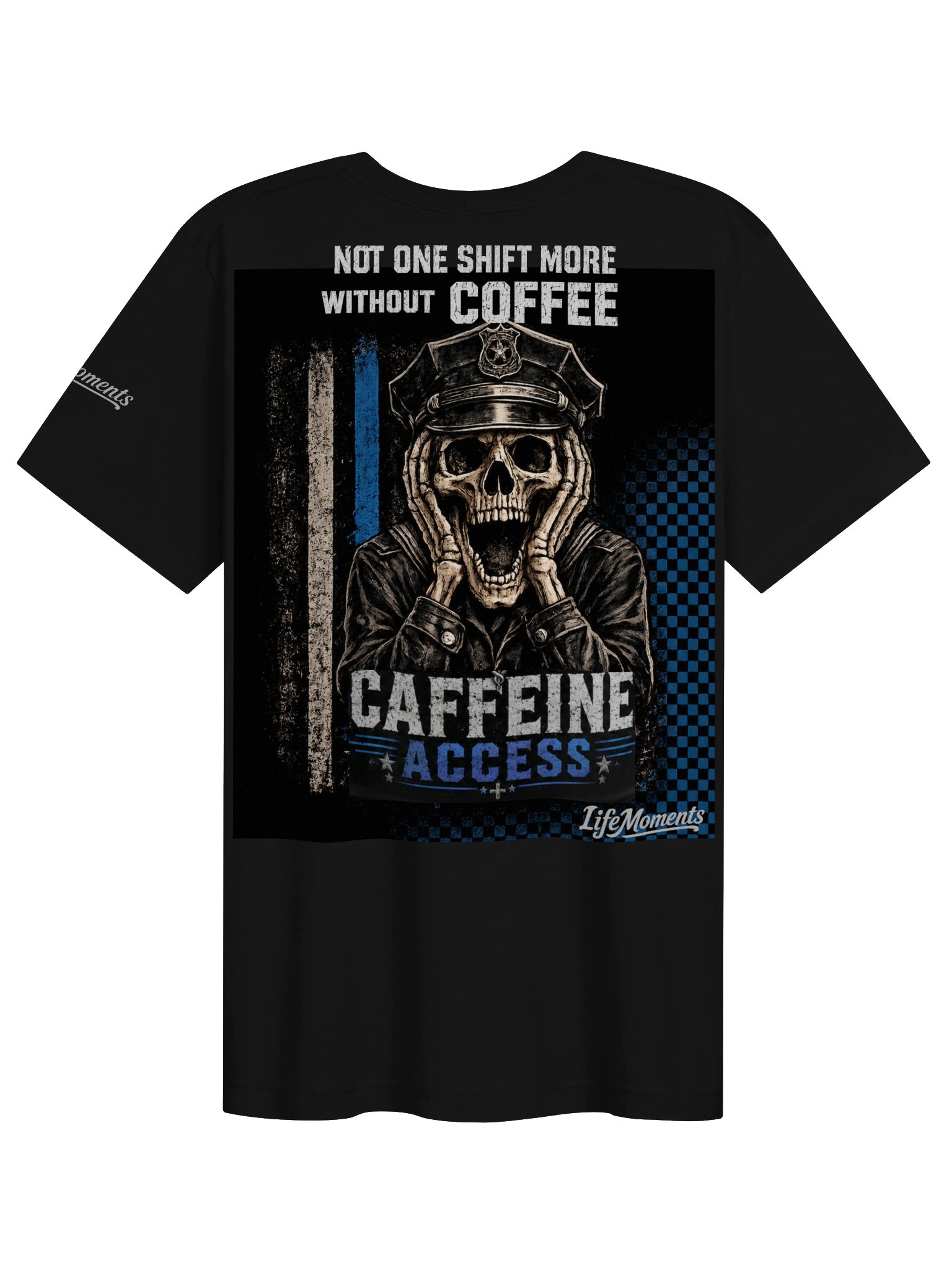 Funny Police Night Shift Shirt - Skull Caffeine - 100% Cotton product image (5)