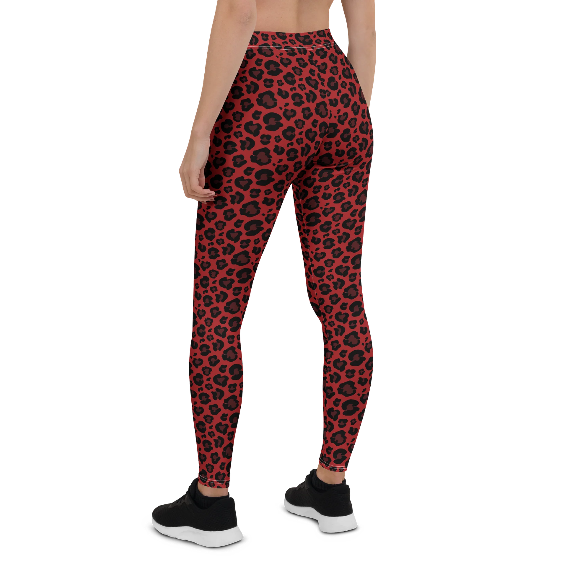 Bold Red Leopard Print Leggings for Active Wear product image (2)