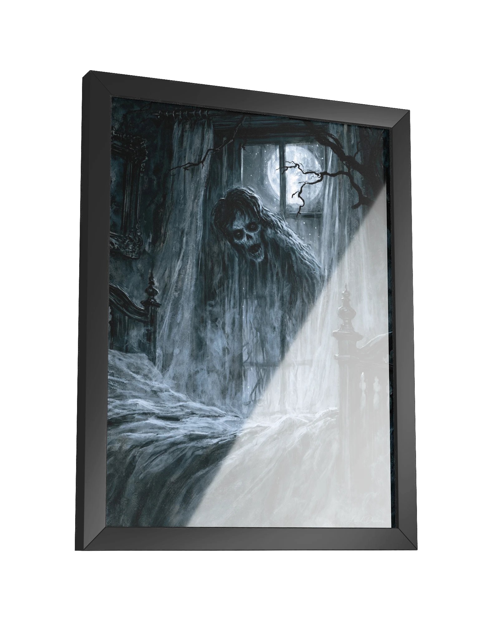Haunted Bedroom Framed Art Print — A Visitor After Midnight product image (7)