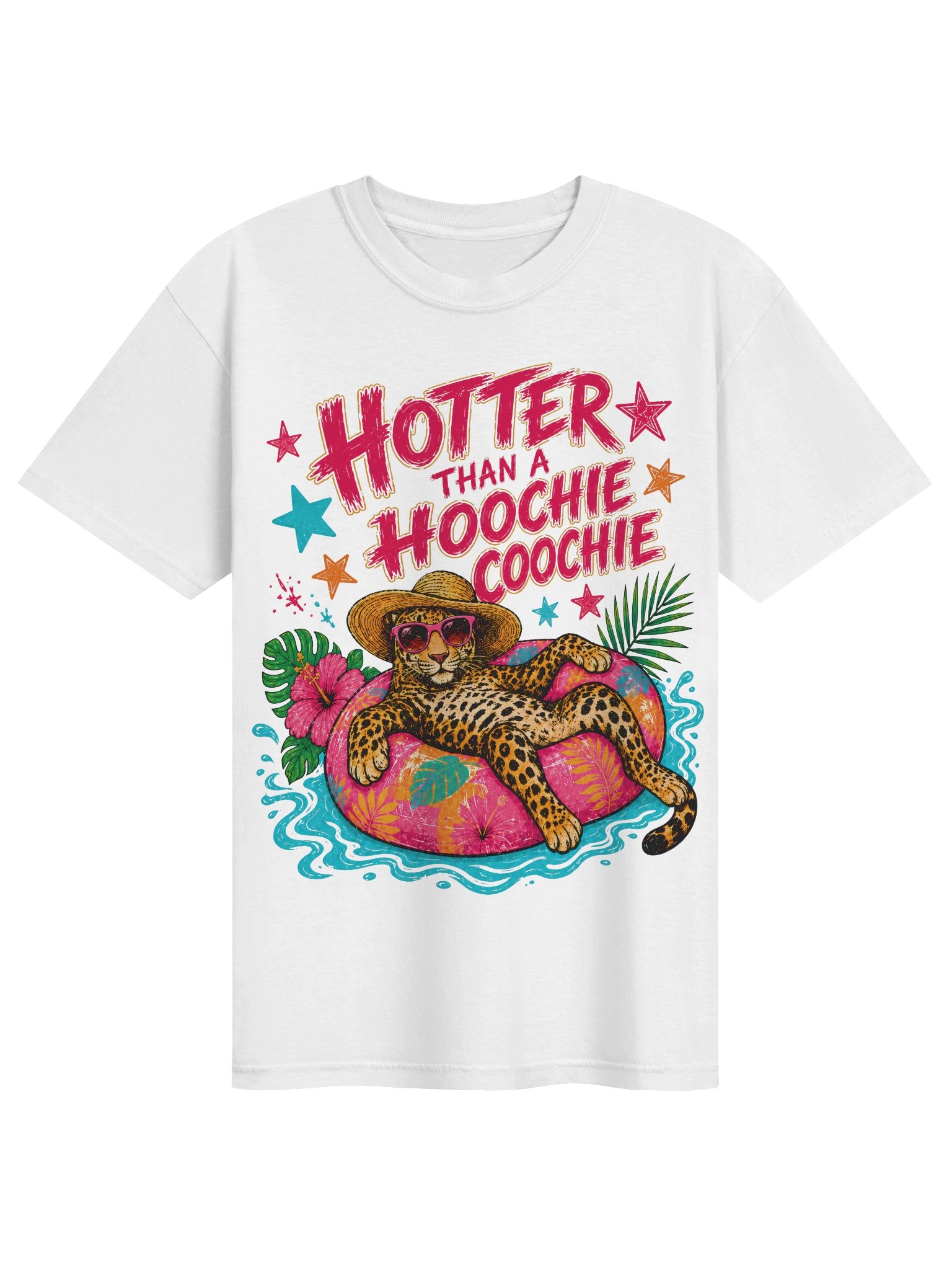 Funny Leopard Summer Graphic Tee, Comfort Colors Beach Vacation Shirt, Tropical Pool Float Tee, Unisex product image (79)