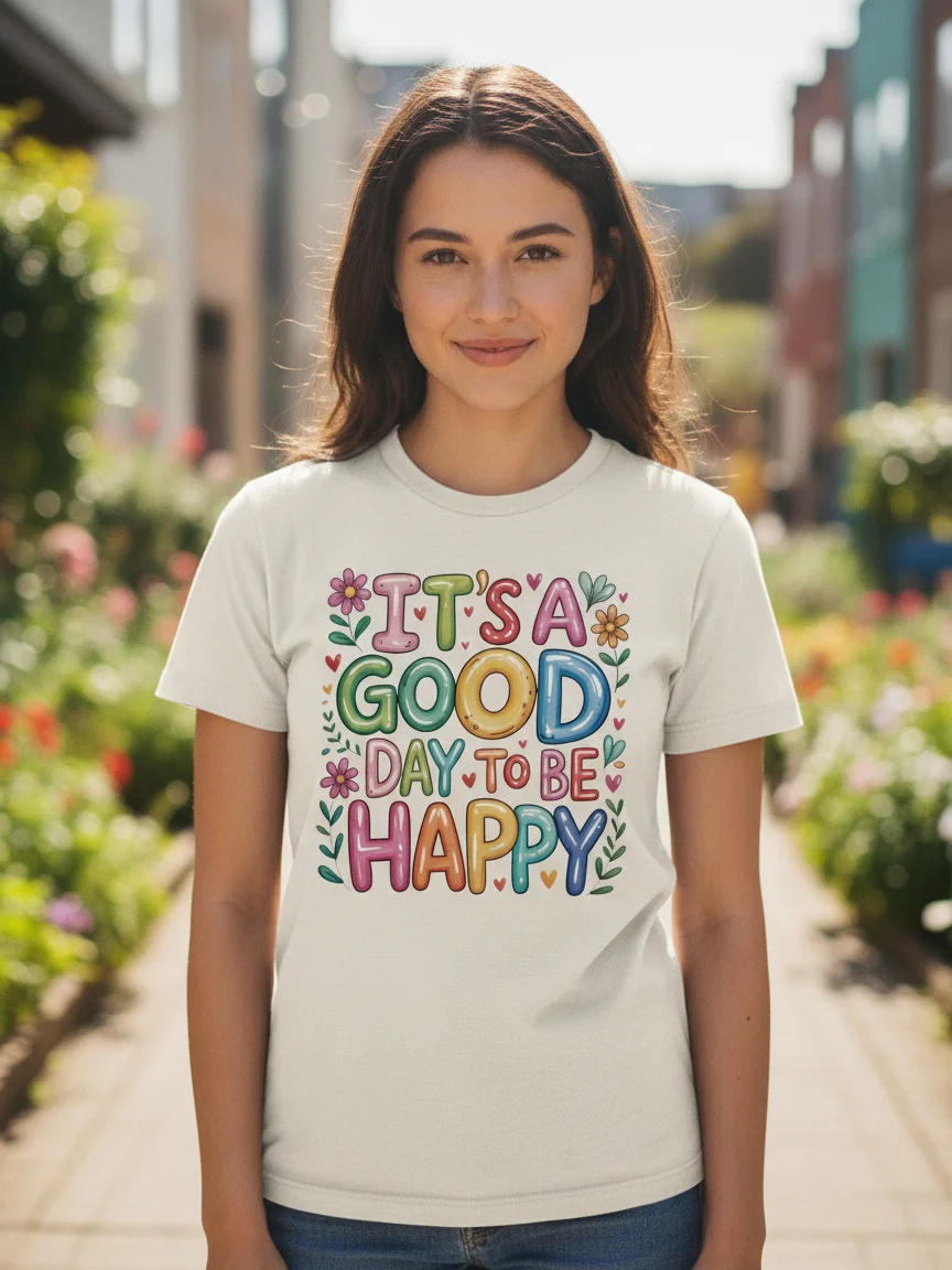 It’s a Good Day to Be Happy T-Shirt – Colorful Positive Vibes Graphic Tee product image (9)