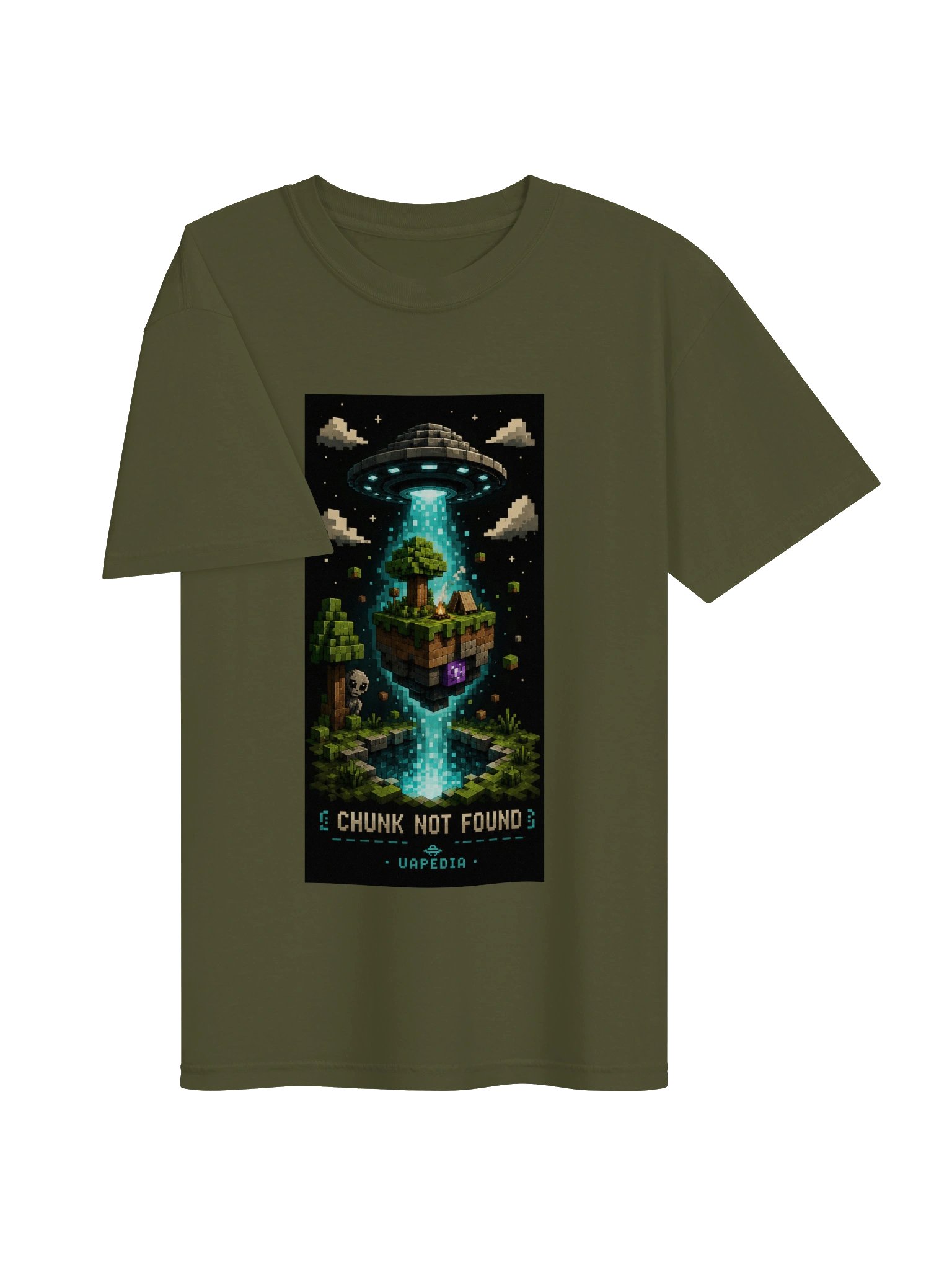 Chunk Not Found UFO Pixel Art- Garment-Dyed Heavyweight Tee product image (3)