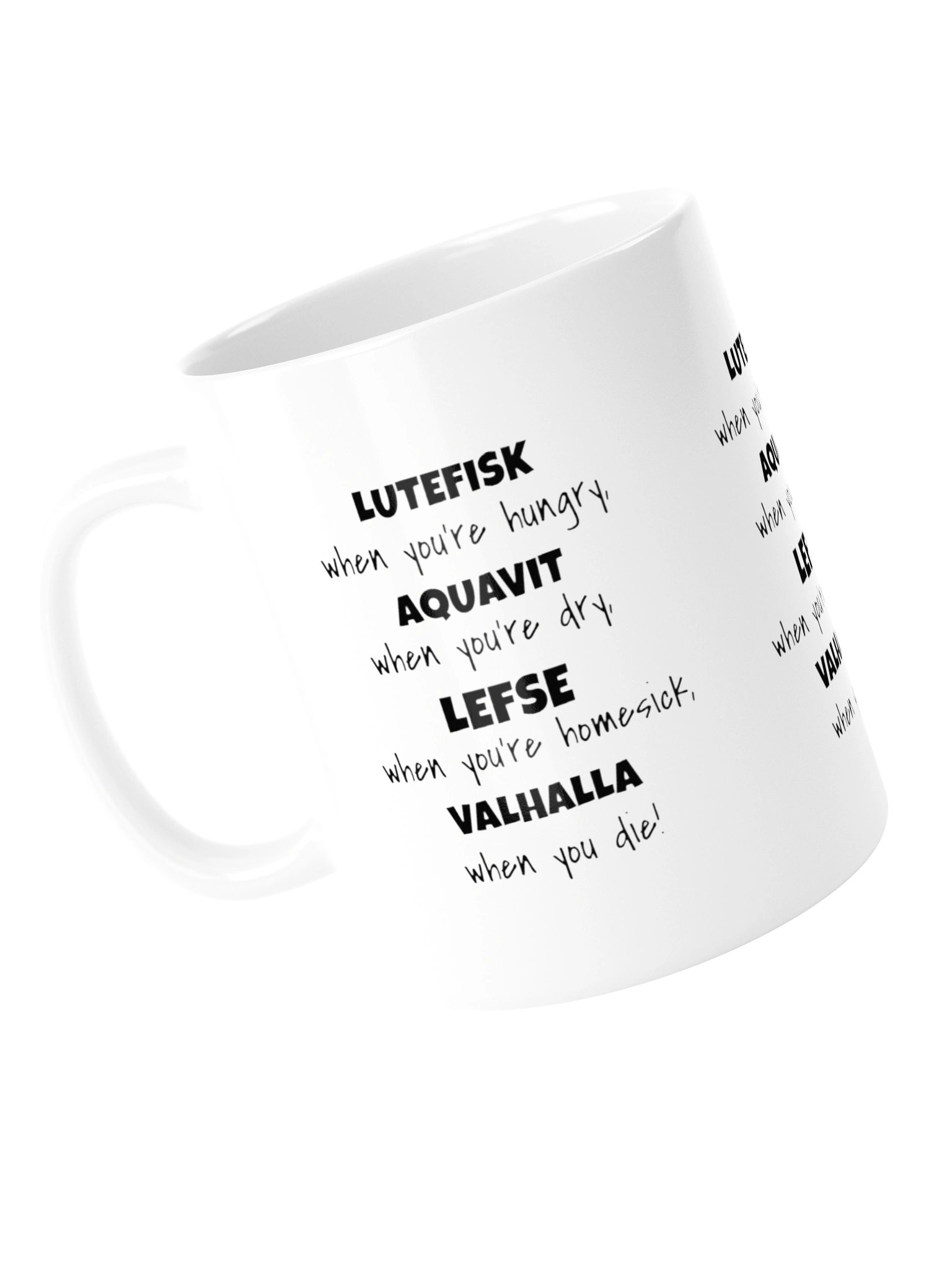 Norwegian Lutefisk Aquavit Lefse Glossy Mug product image (14)