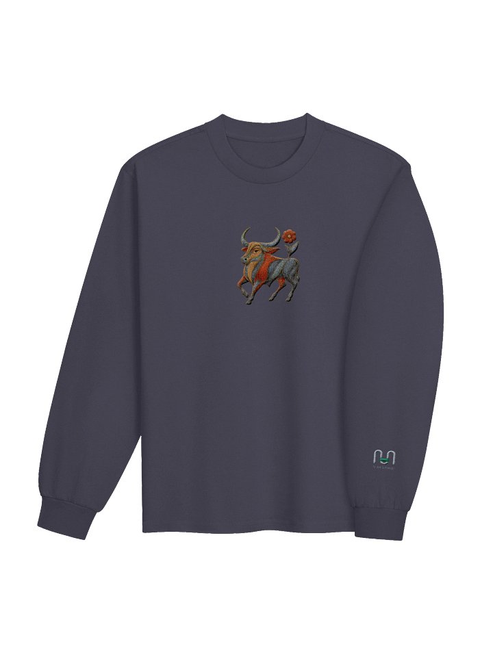 Art Nouveau Bull Unisex Long Sleeve Shirt - Embroidered product image (2)