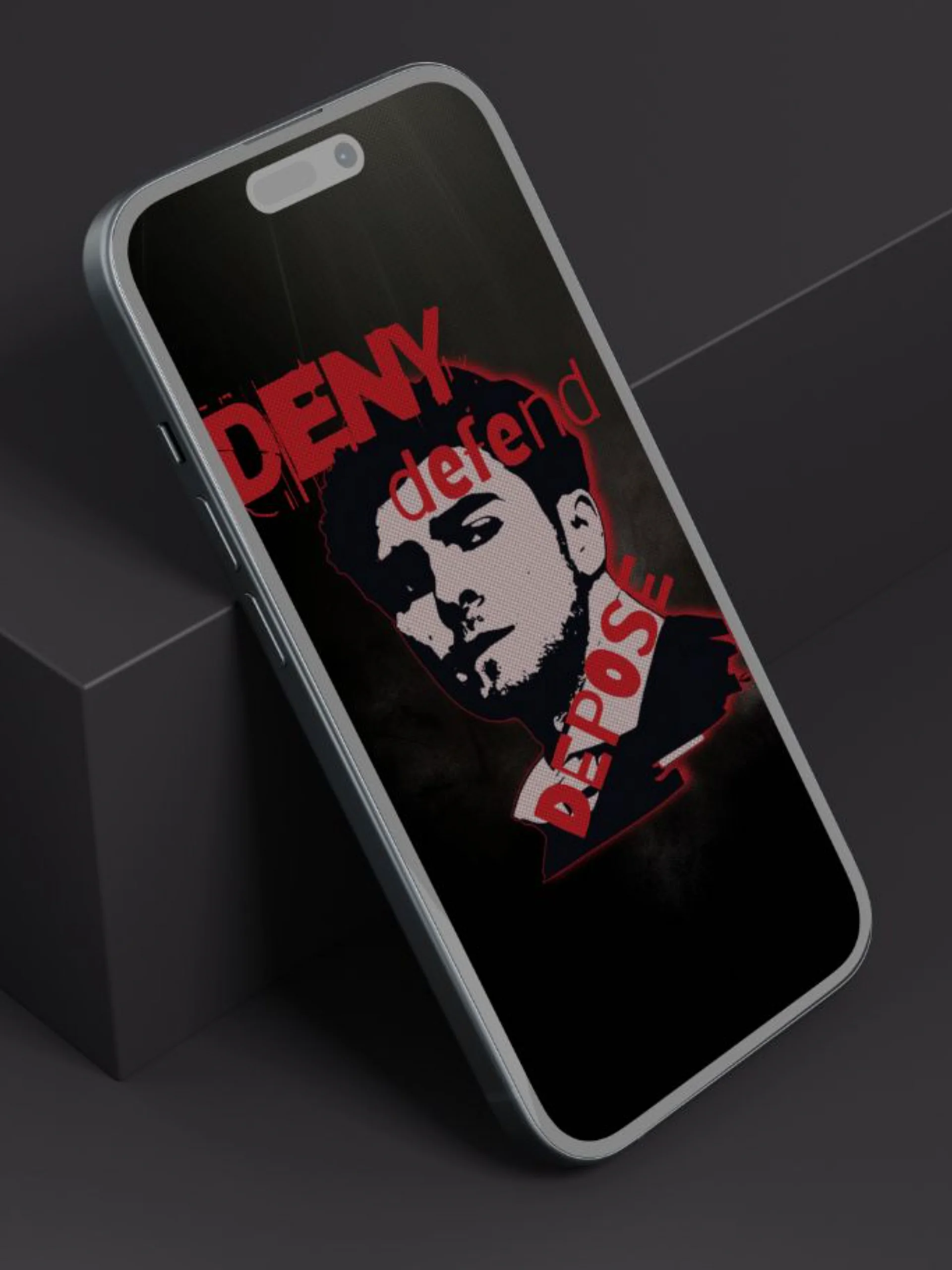 Luigi Mangione Deny Defend Depose Mobile Wallpaper Black product image (1)