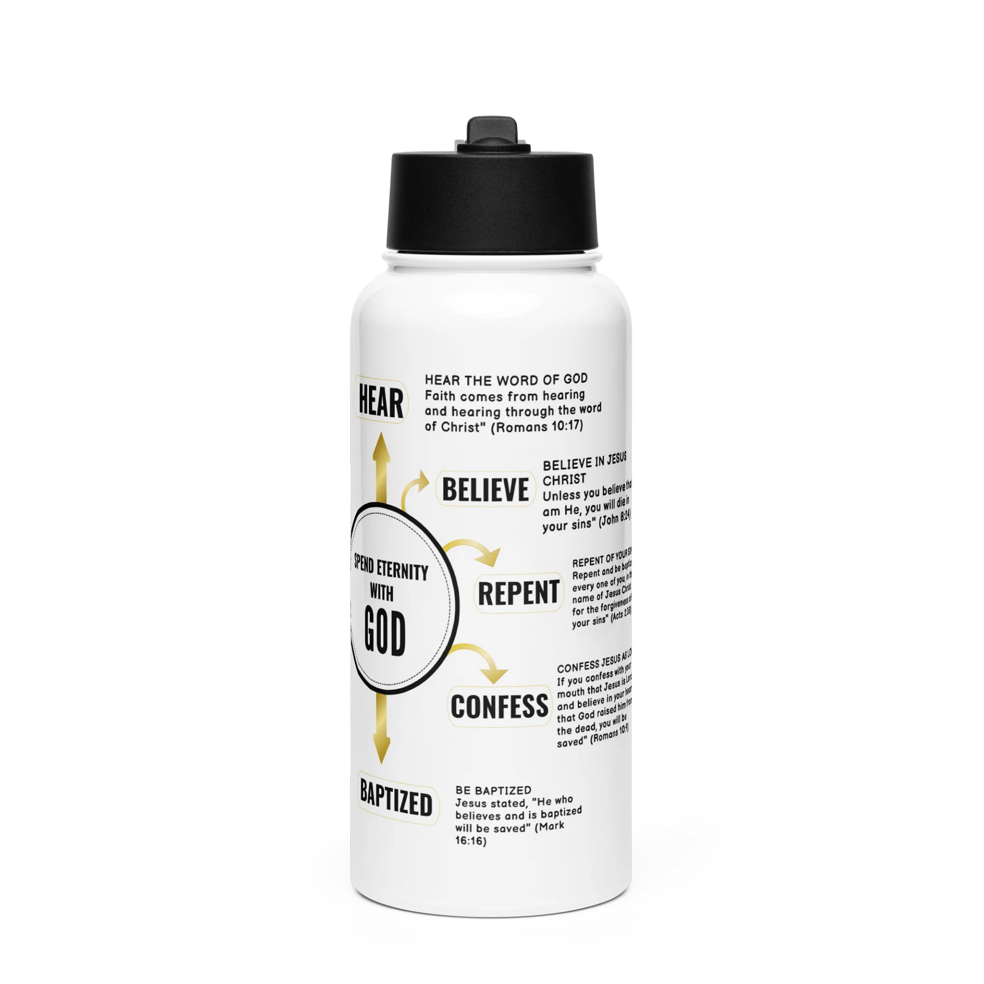Stylish Faith-Inspired Stainless Steel Water Bottle product image (1)