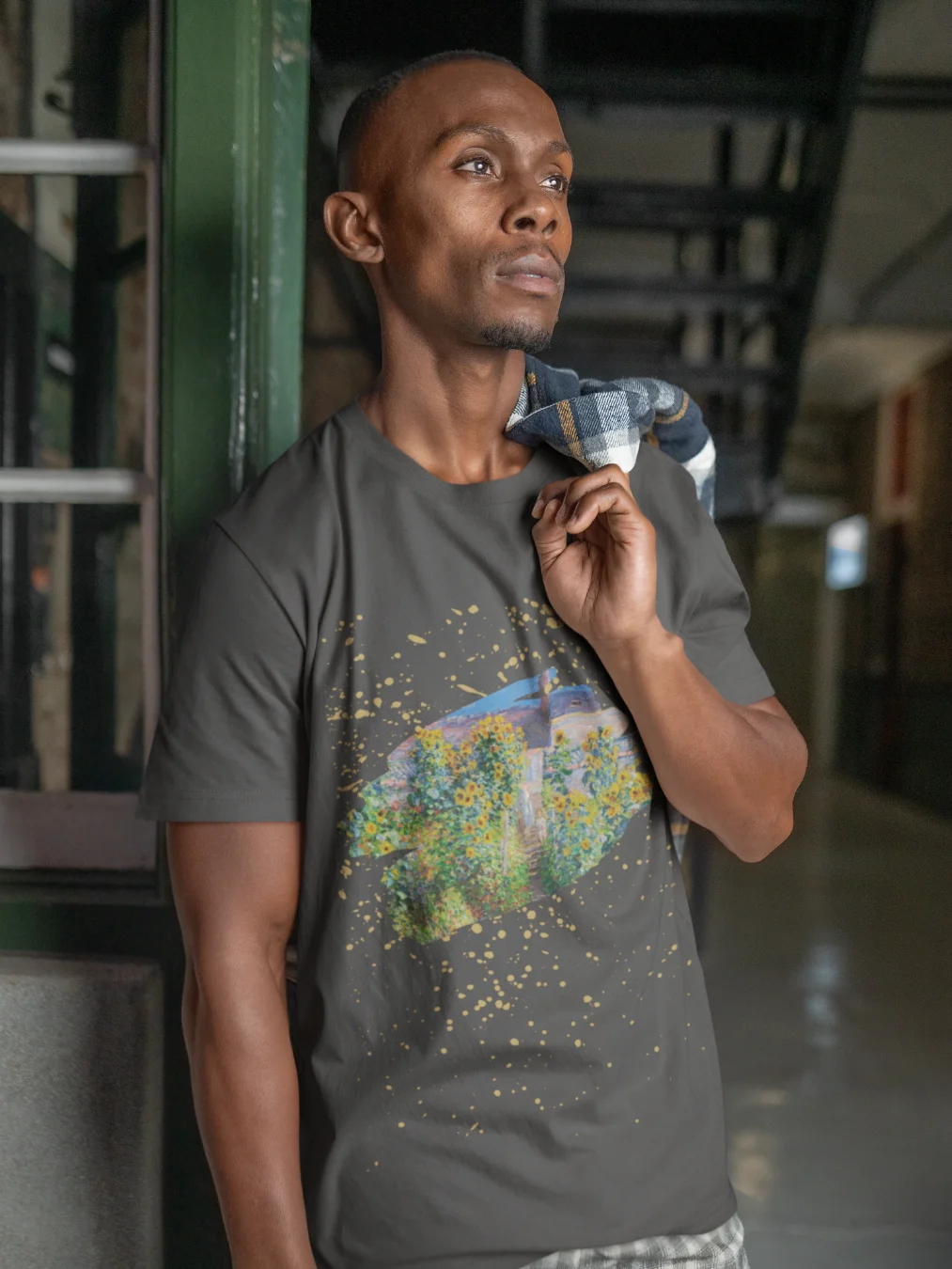 The Artist's Garden at Vétheuil (Claude Monet) T-Shirt product image (2)