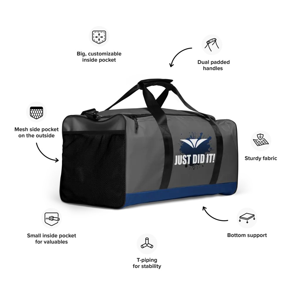 Just Did It! Blue Splatter Gray Duffle Bag product image (10)