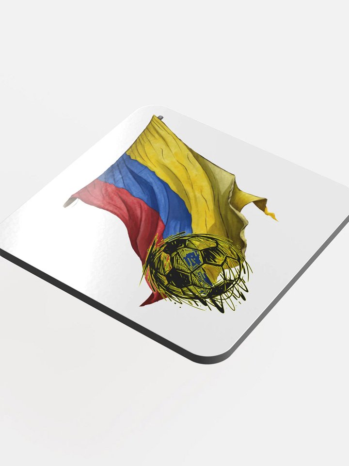 Colombian Flag Soccer Spirit Glossed Coaster product image (1)
