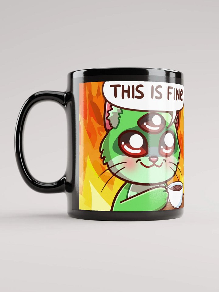 "This Is Fine" Black Glossy Mug product image (2)