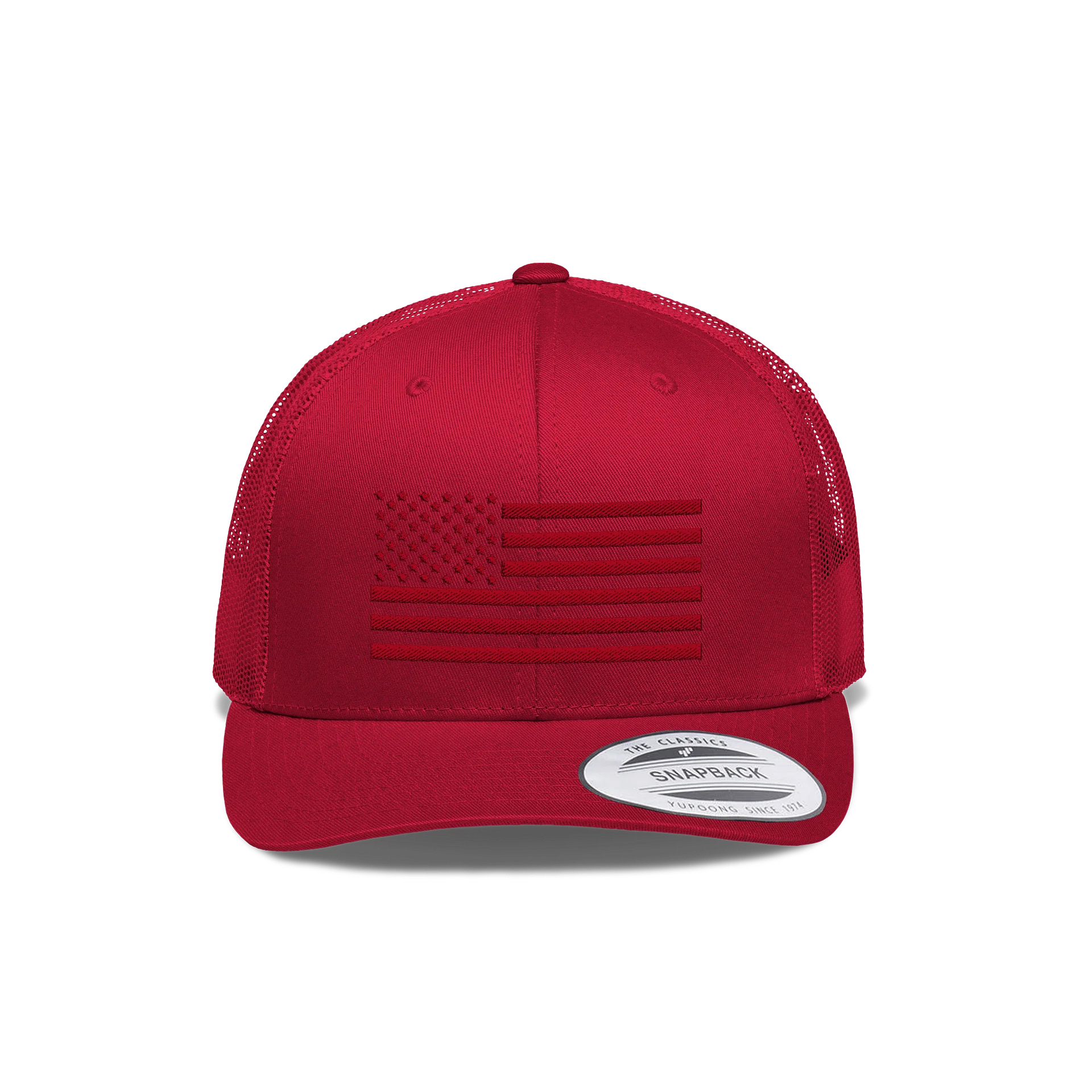 Crimson American Flag Snapback Hat product image (1)