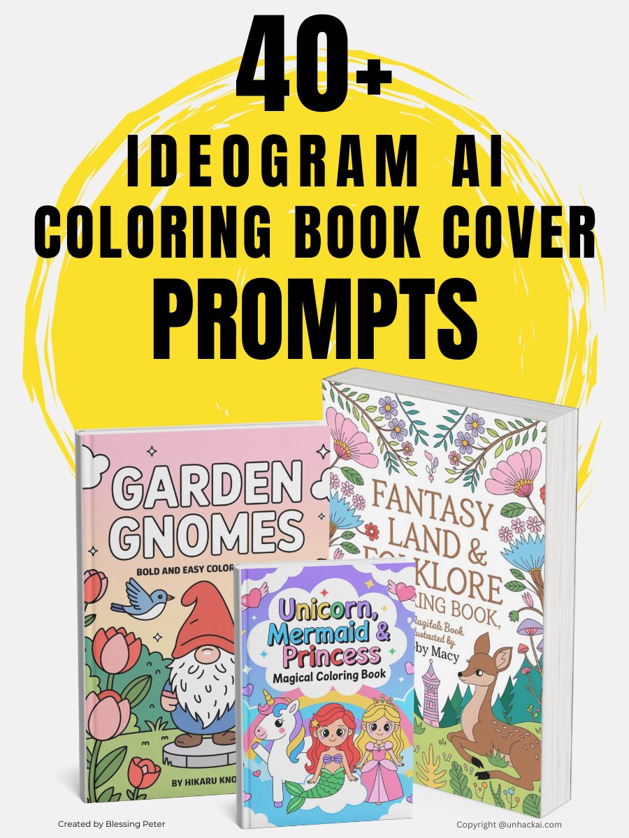 40+ Ideogram Ai Coloring Book Cover Prompts product image (1)