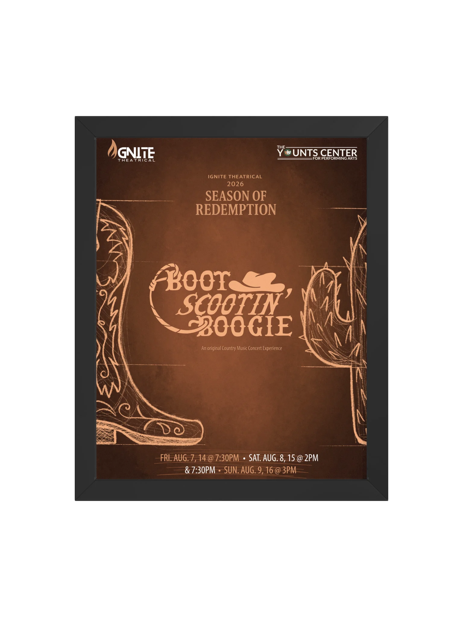 “Boot Scootin’ Boogie” Framed Art Poster – Original Artwork by Nessa St. Clair product image (1)