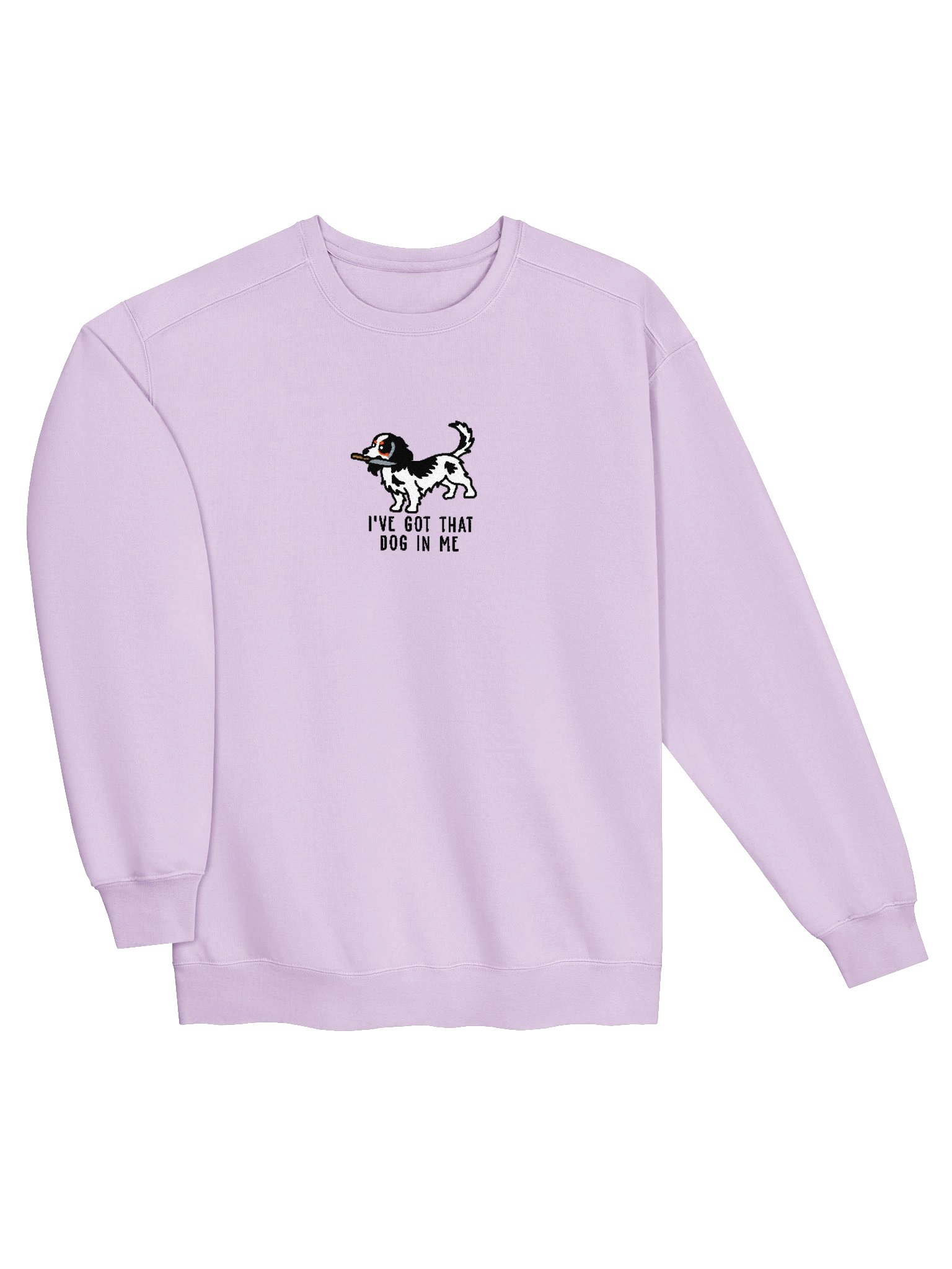 I've Got That Dog In Me Funny Chibi-Style Embroidered Premium Sweatshirt for Longhaired Dachshund(Pied Black & White) Owners product image (35)
