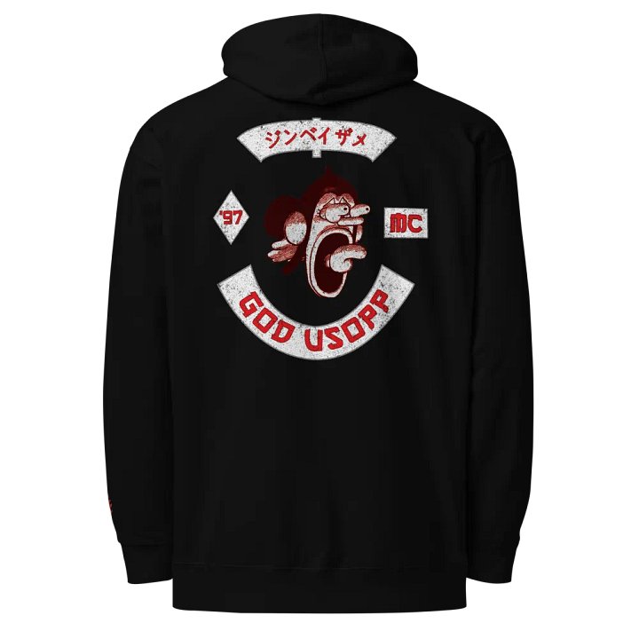 God Usopp Biker Hoodie product image (1)