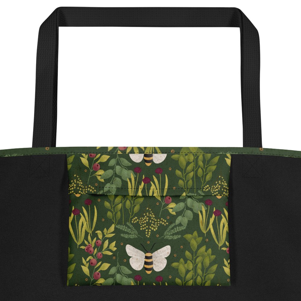 Bees and Foliage Large Tote with Pocket product image (2)