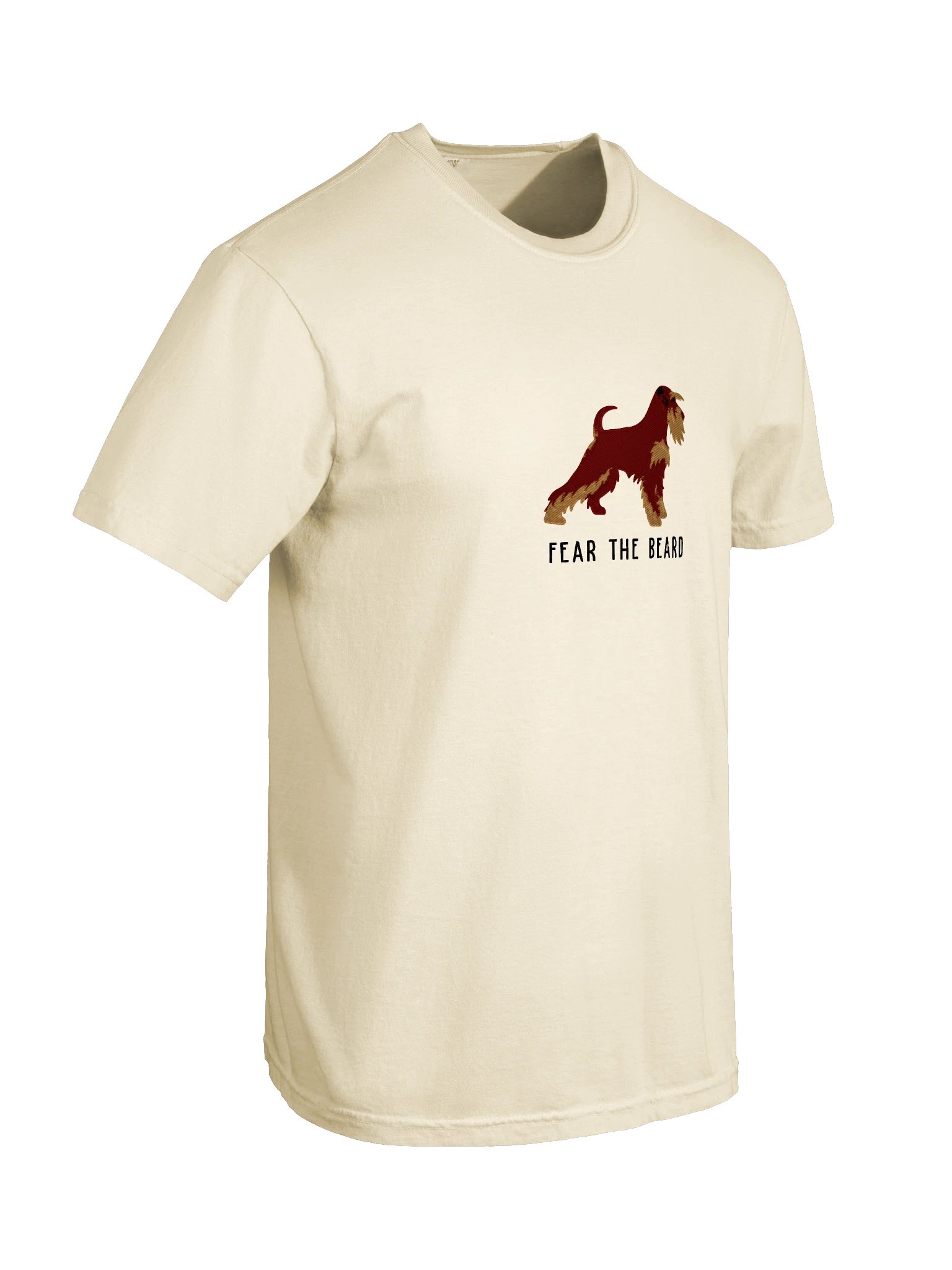 Fear the Beard T-Shirt(Embroidered) of a Miniature Schnauzer(Liver & Tan) product image (54)