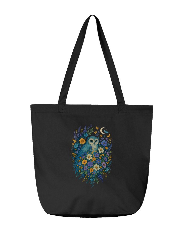 Cottagecore Owl Tote Bag With Moon And Wildflower Garden product image (4)