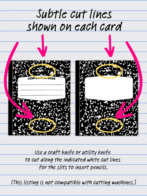 Notebook Pencil Toppers - Composition Notebook Printable product image (6)