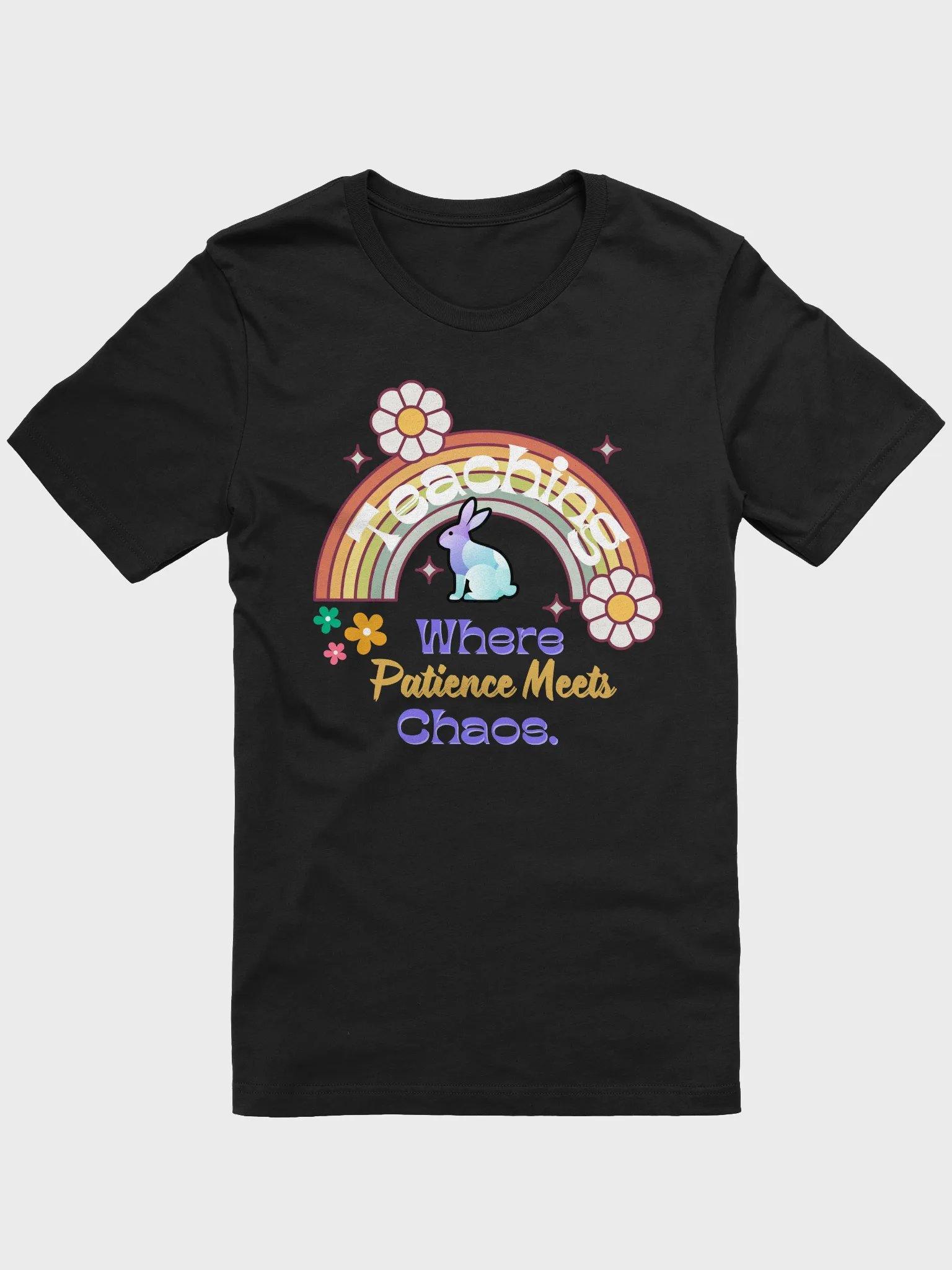 Bunny Teaching Where Patience Meets Chaos, Teachers Bella Canvas T-shirt product image (3)