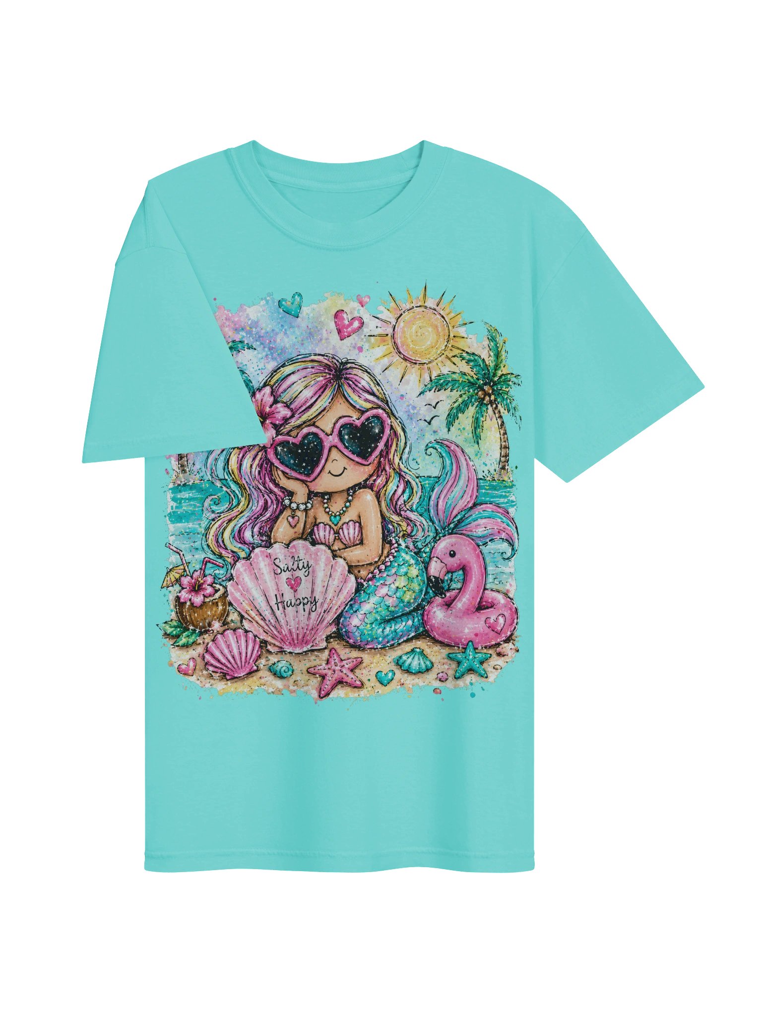 Mermaid Summer Graphic Tee, Cute Beach Vacation T-Shirt, Comfort Colors Ocean Lover Shirt, Unisex product image (48)