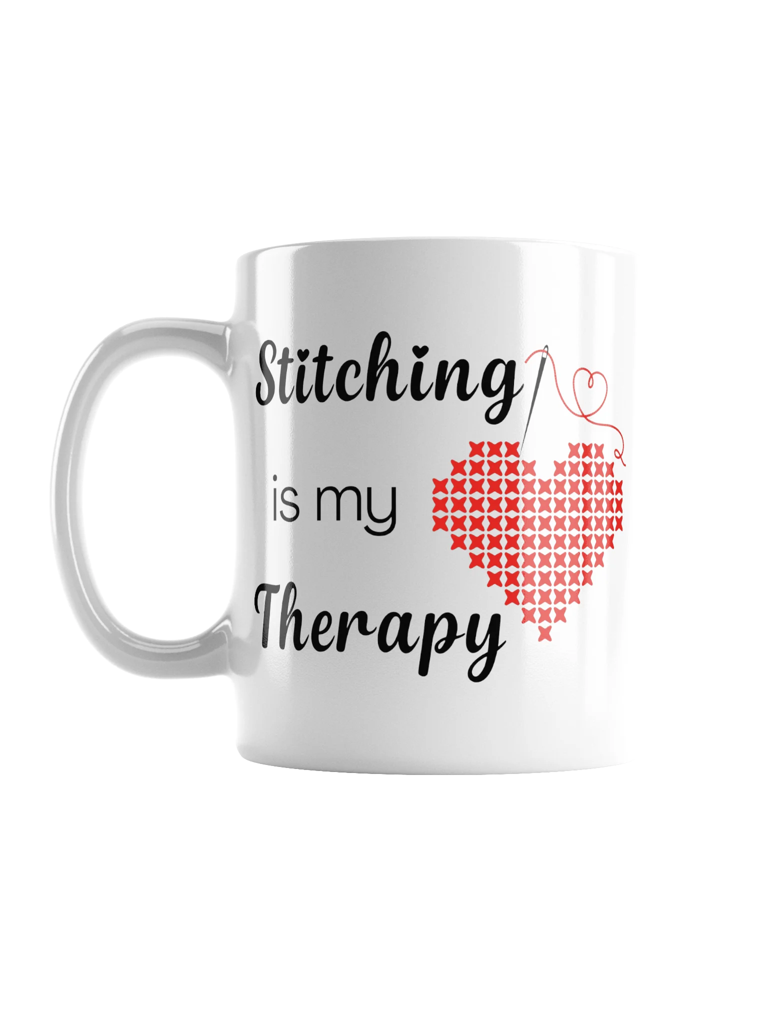 Stitching is my Therapy Cross Stitch Coffee Mug product image (5)