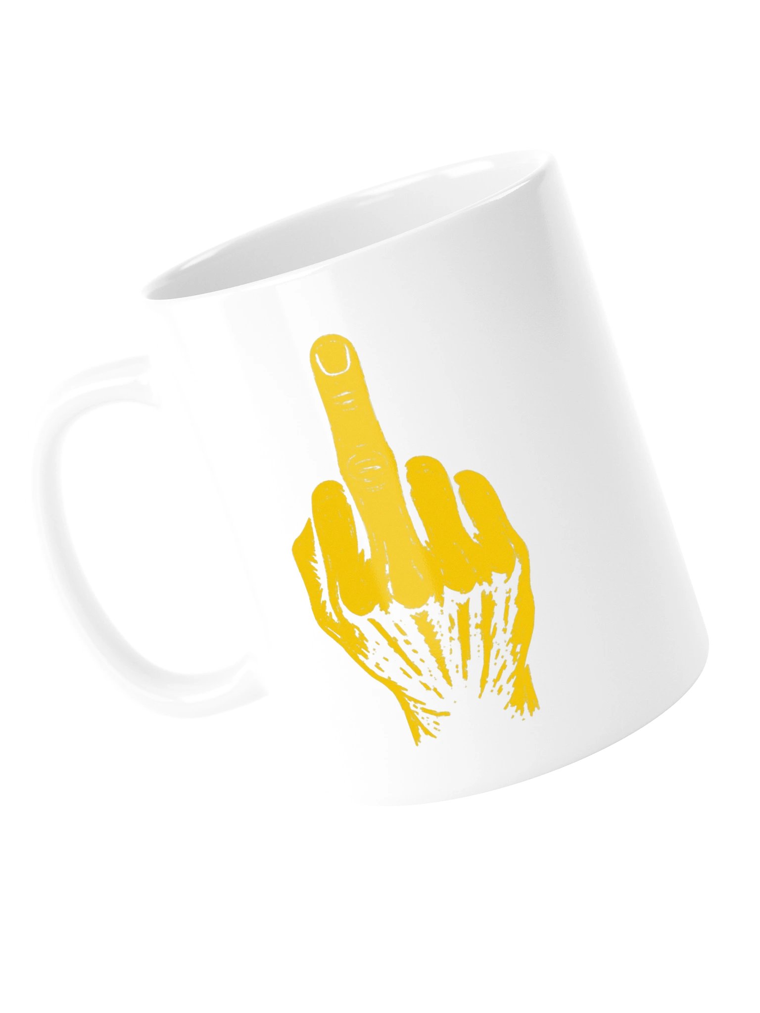 No ShopCo Middle Finger White Mug - Yellow Artwork product image (5)