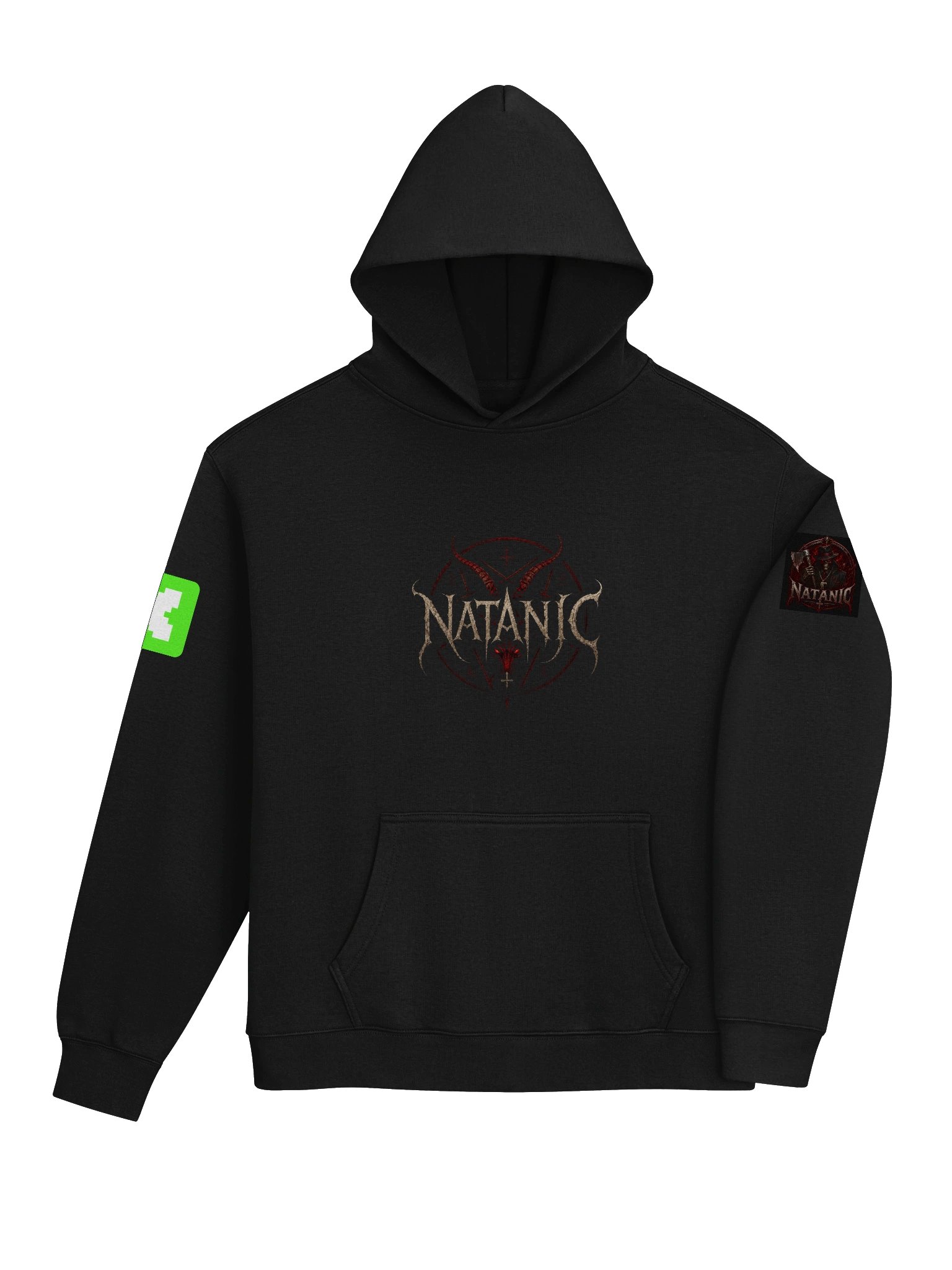 Natanic Red Sigil Horned-Skull Oversized Hoodie product image (14)